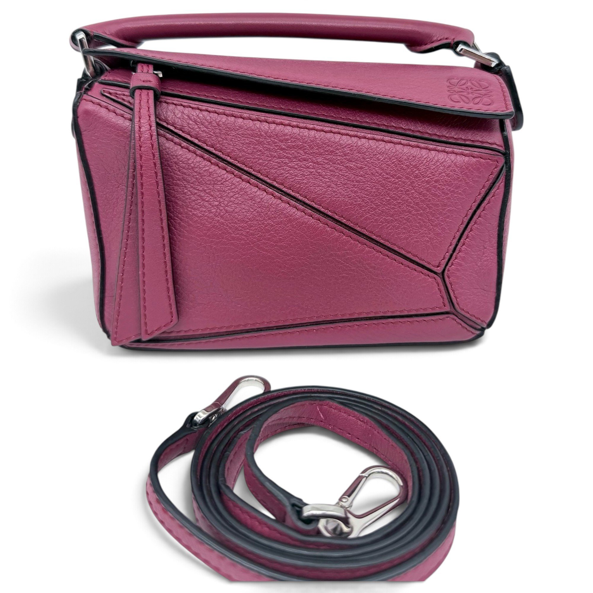 Puzzle leather handbag
