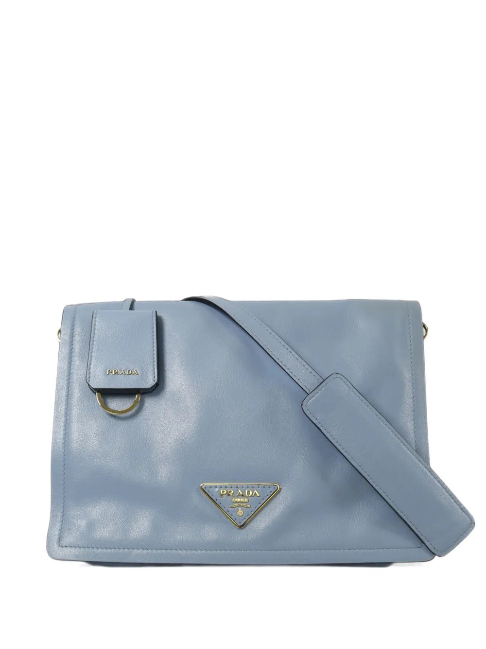 Triangle logo leather shoulder bag