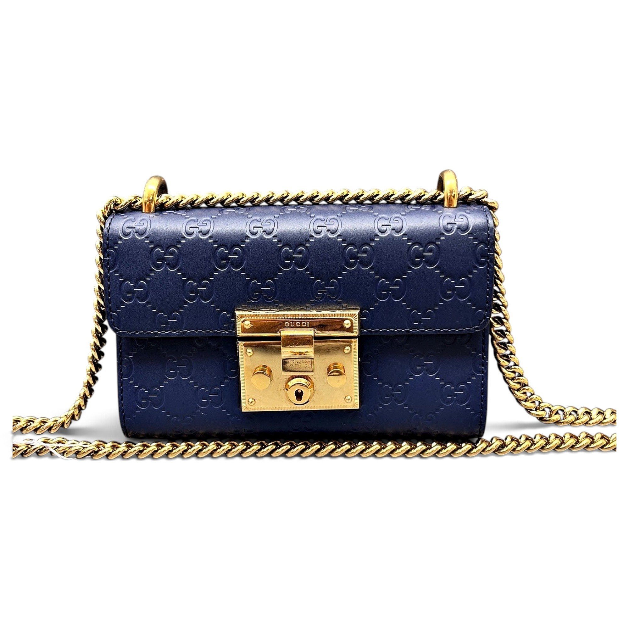 Padlock leather handbag