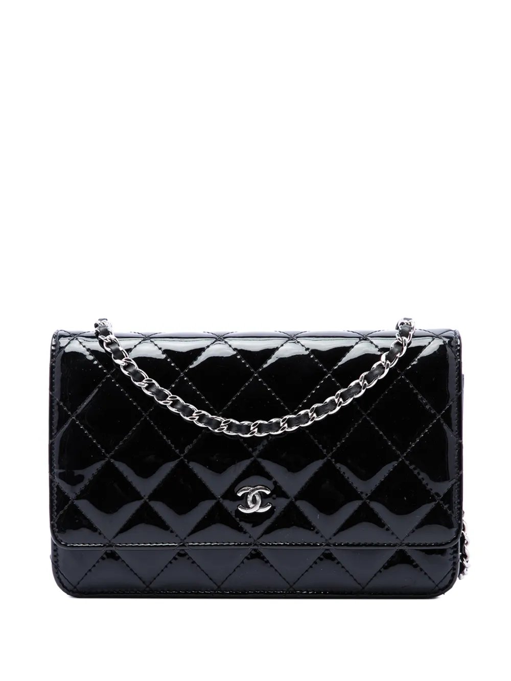2014-2015 CC Quilted Patent Wallet On Chain crossbody bag