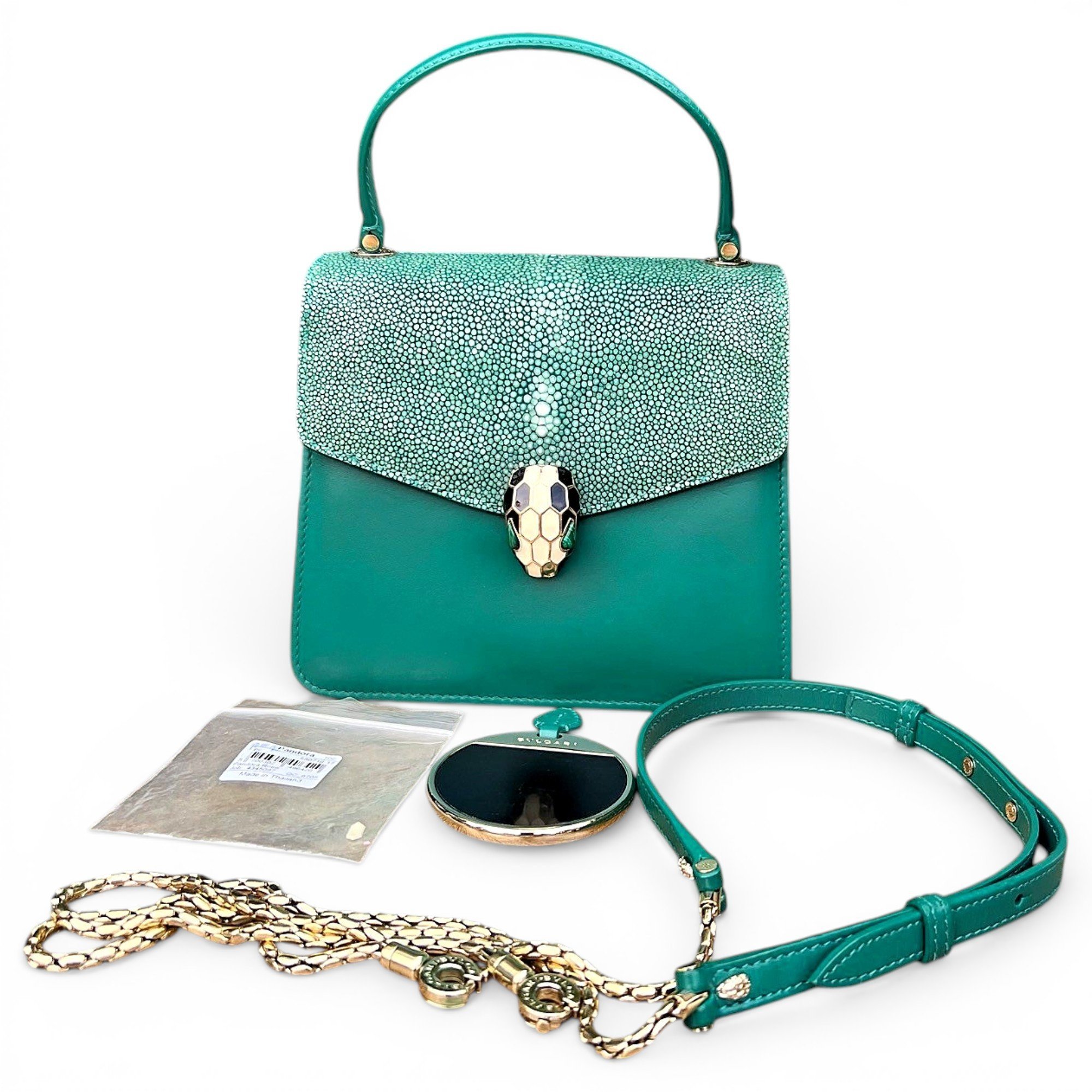 Serpenti leather handbag