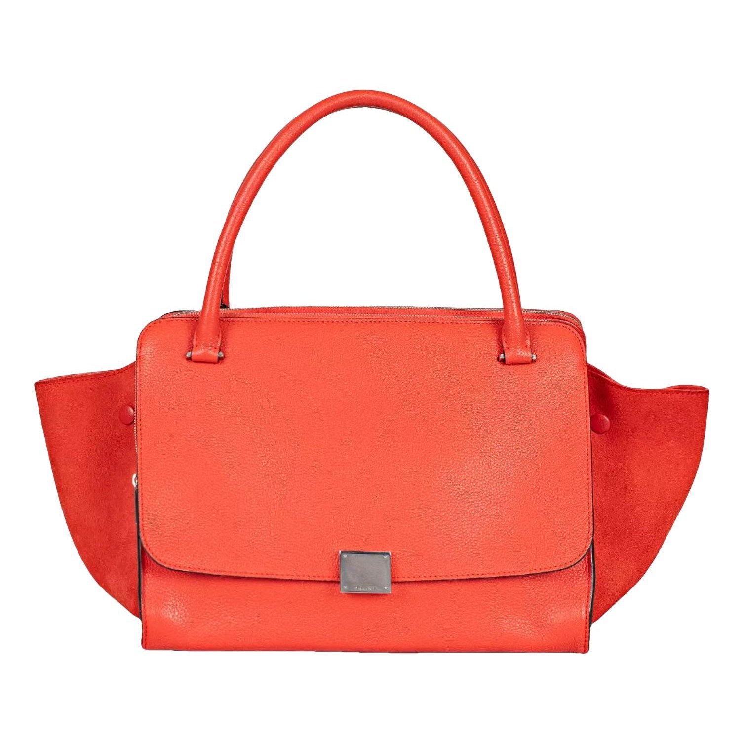 Trapèze leather handbag