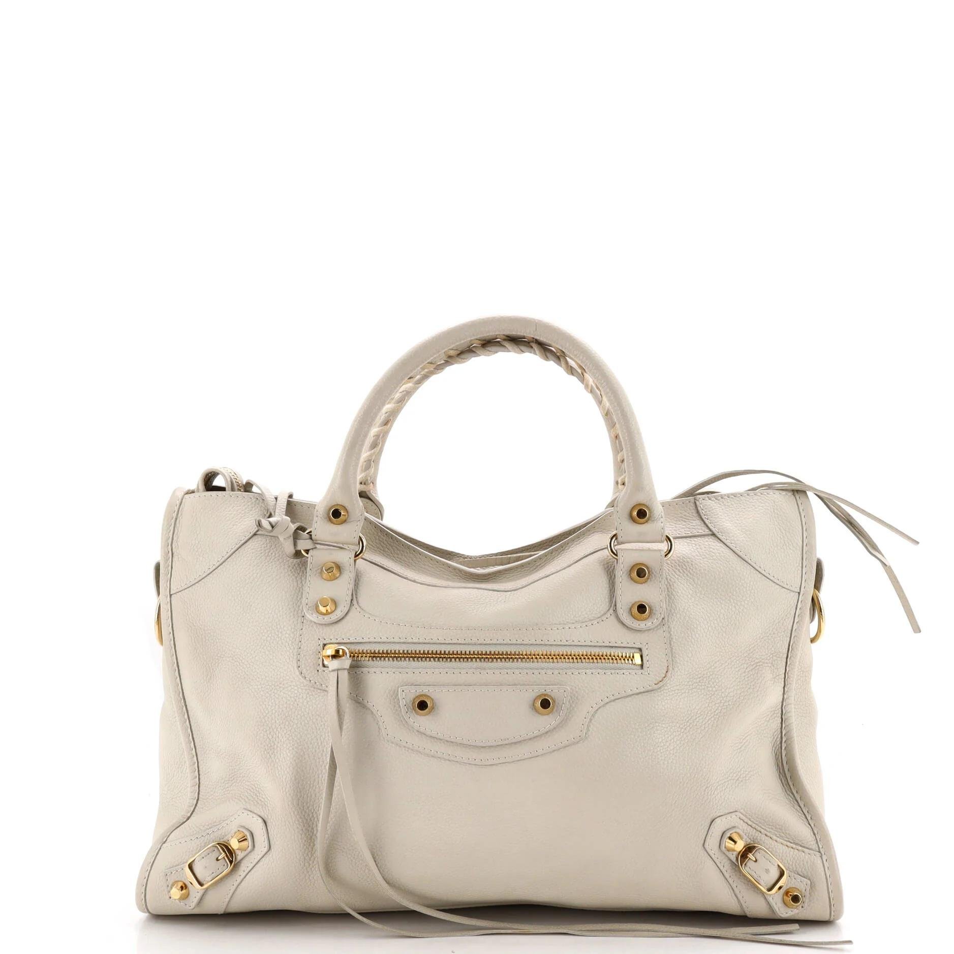 City leather satchel