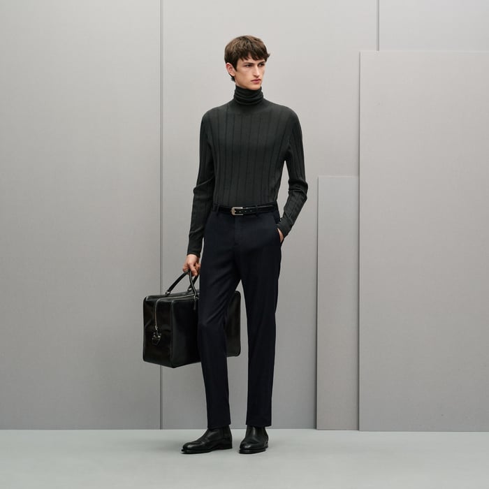 Anthracite "Cotes Et Maillons" Turtleneck Sweater