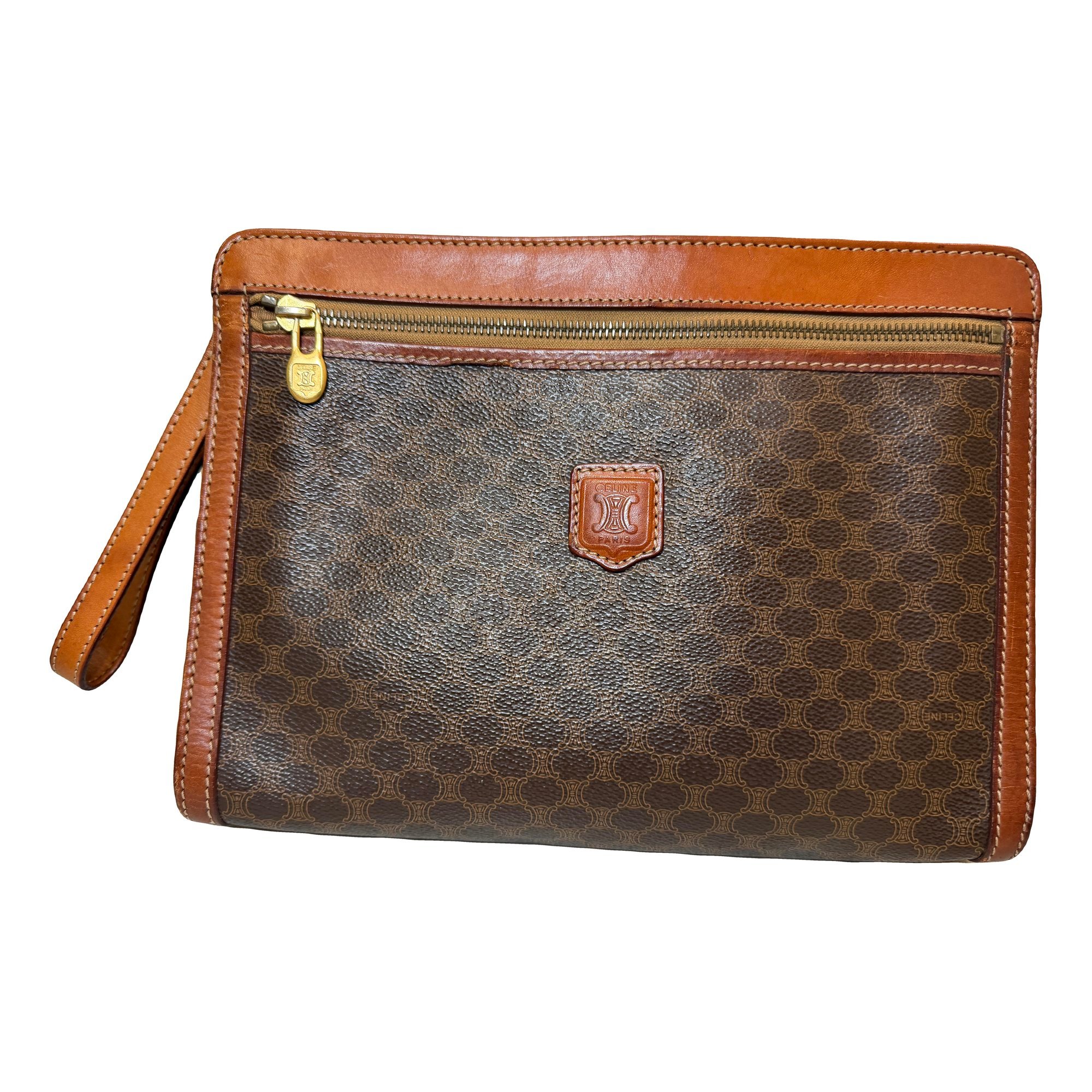 Triomphe Vintage cloth clutch bag