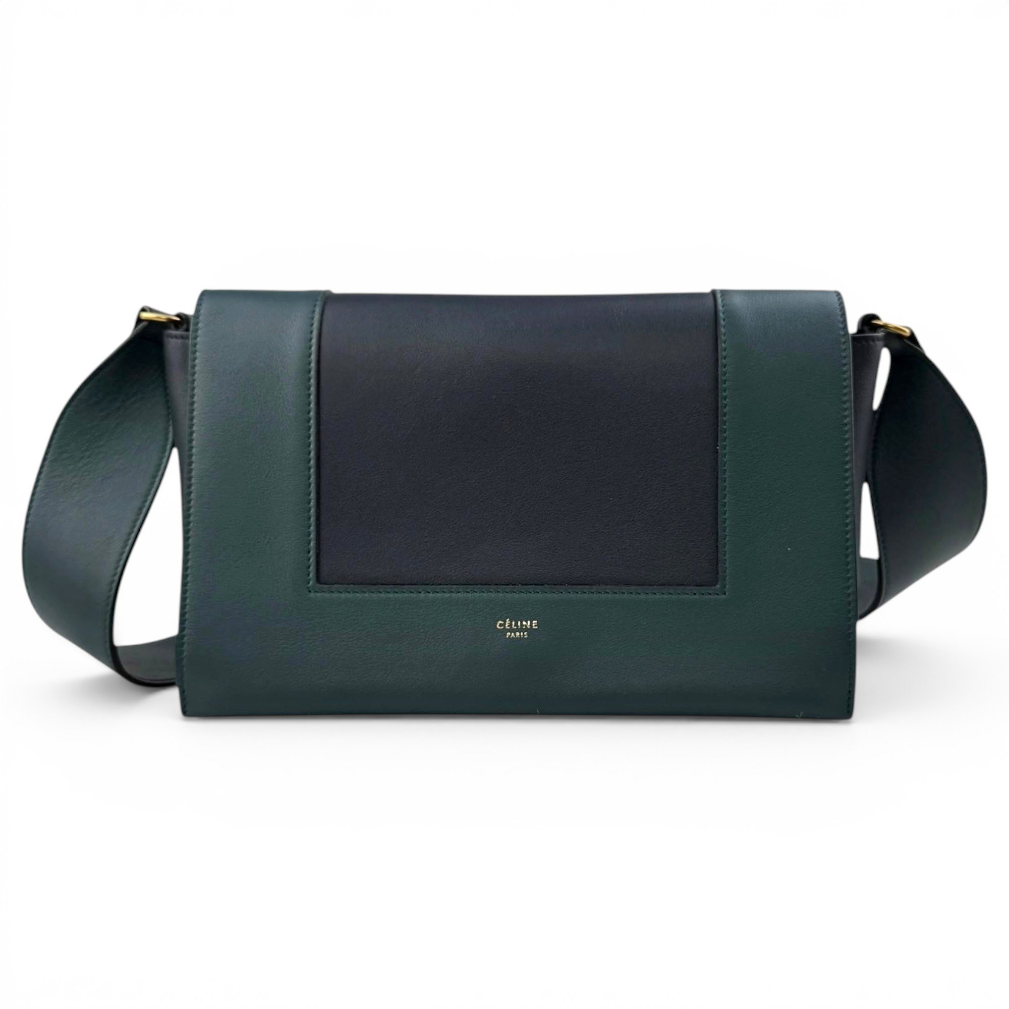 Frame leather handbag
