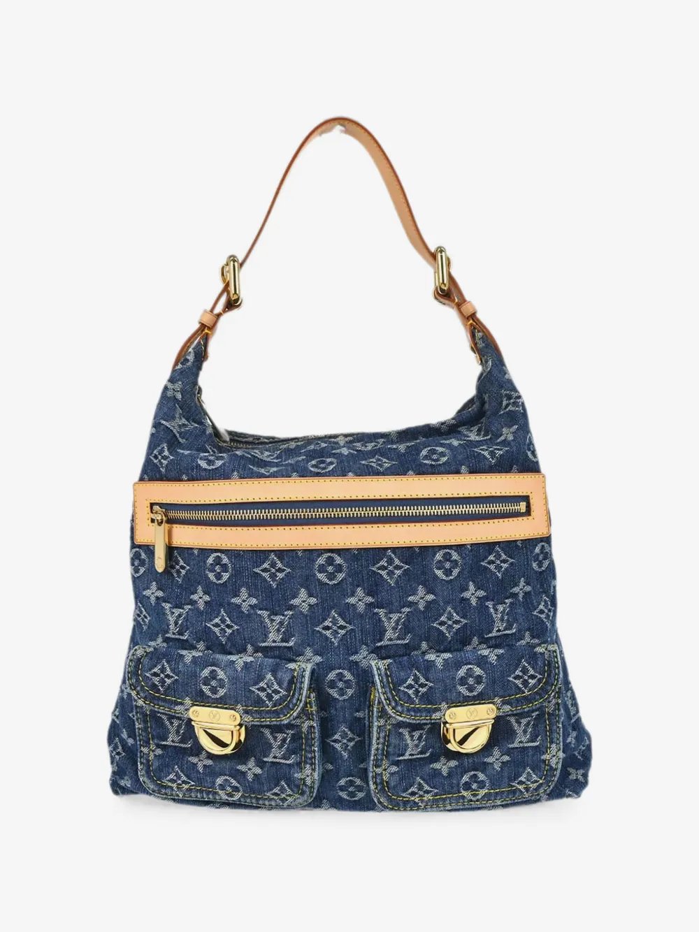 2006 GM Baggy monogram denim tote bag