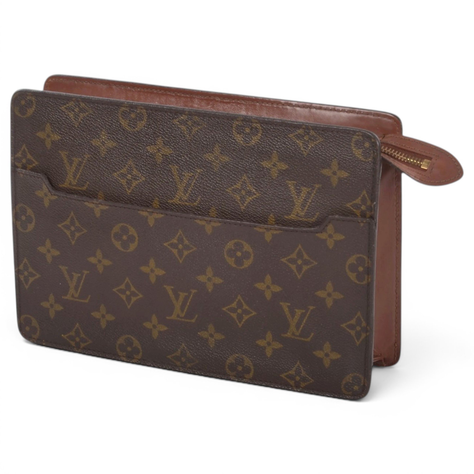 Leather clutch bag
