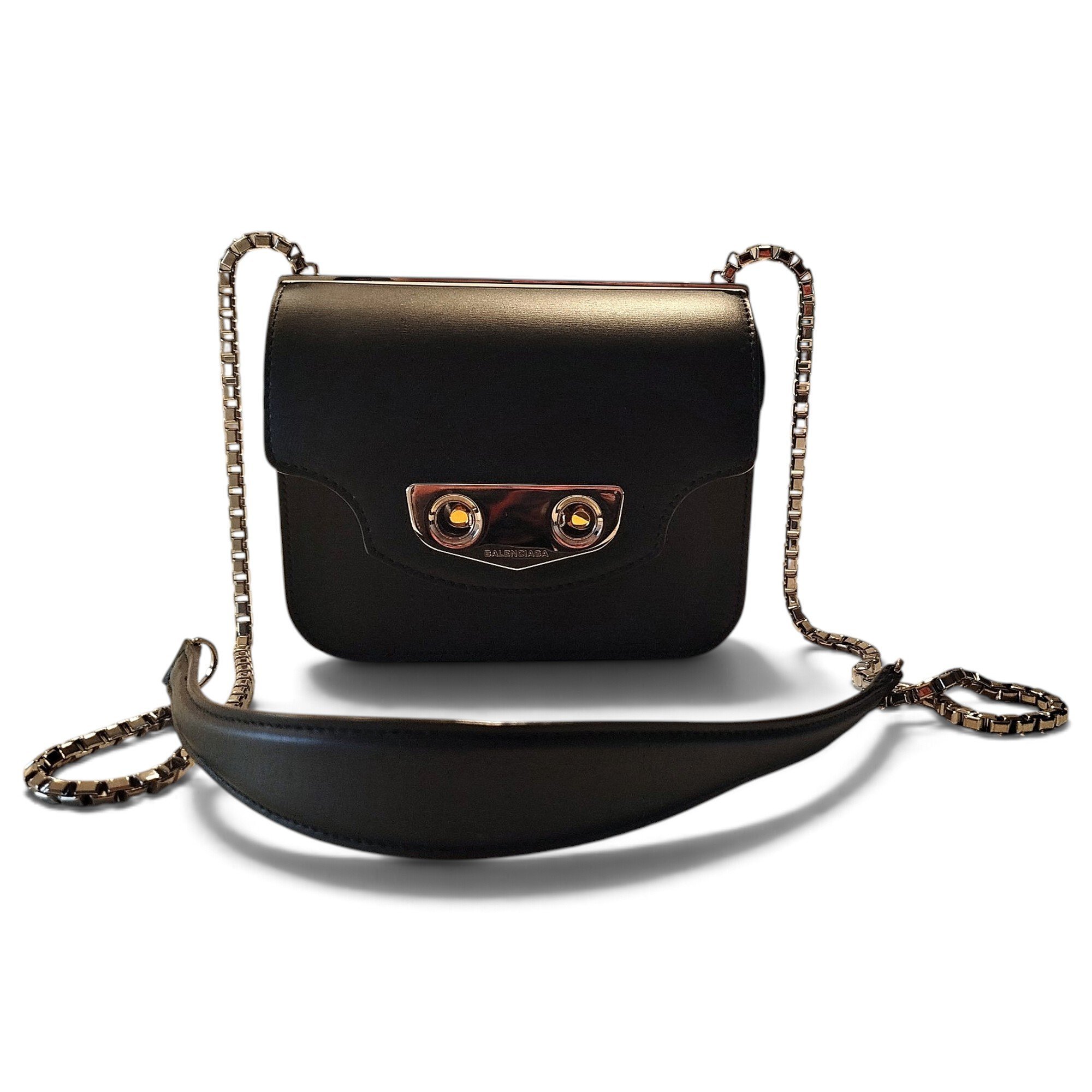 Hardware leather crossbody bag