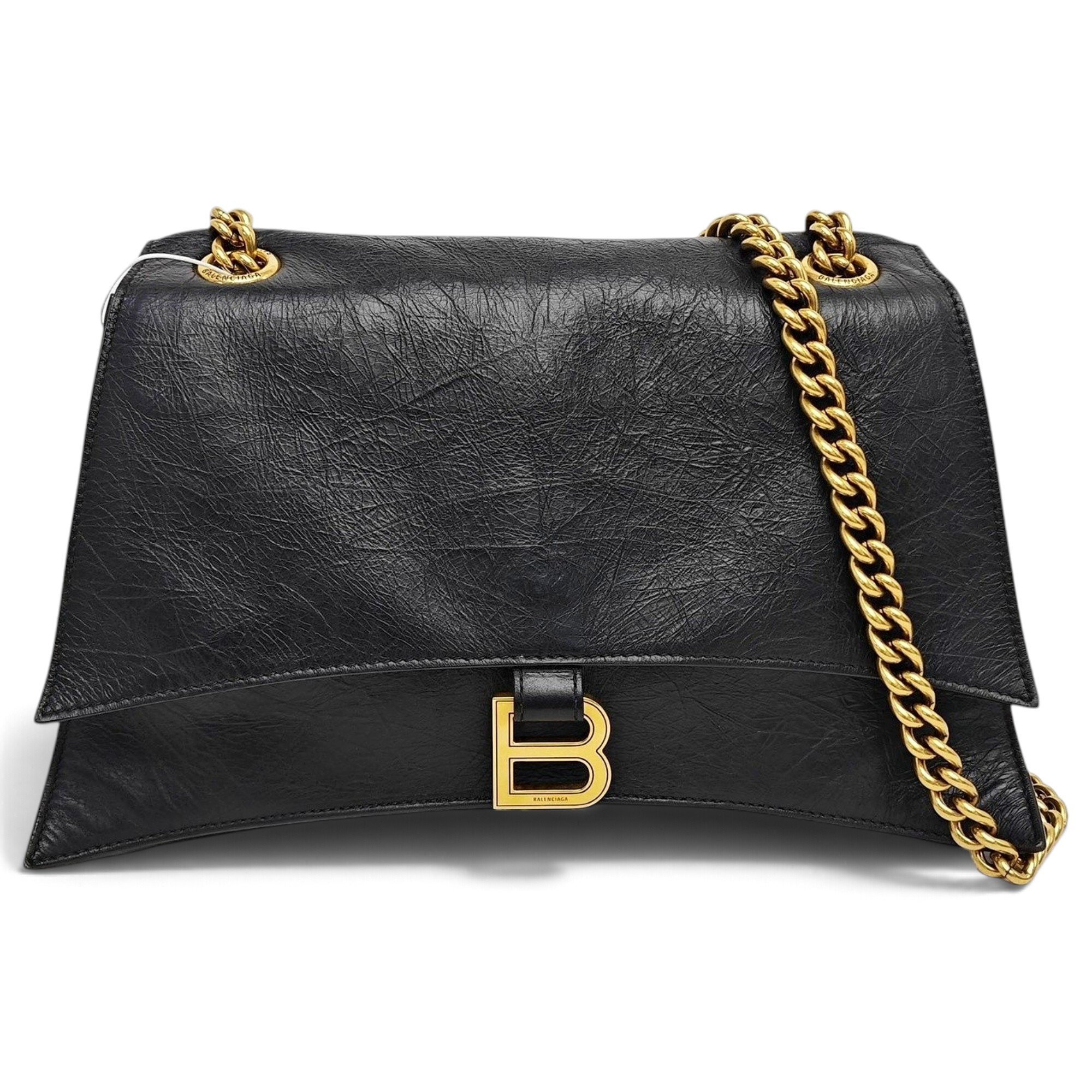Crush leather handbag