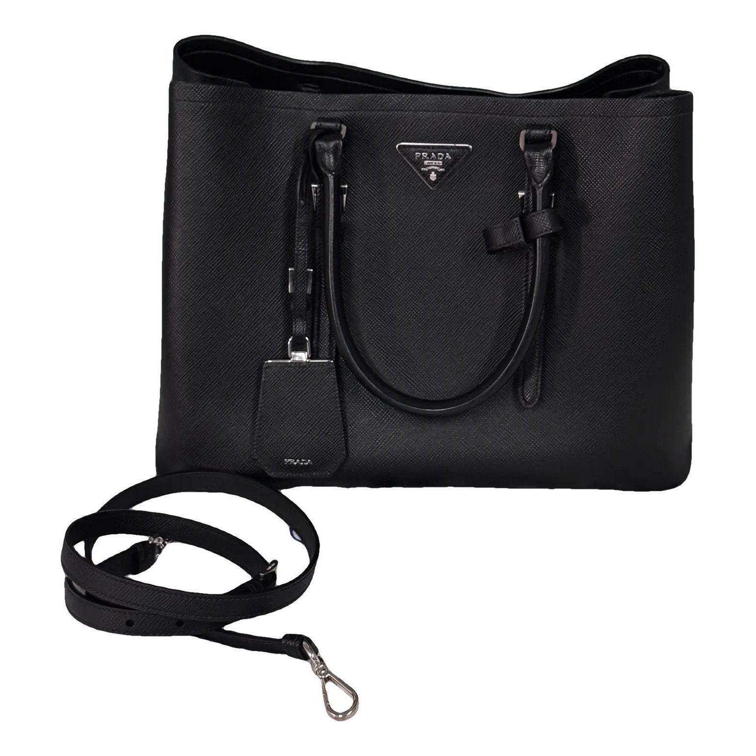 Double leather crossbody bag