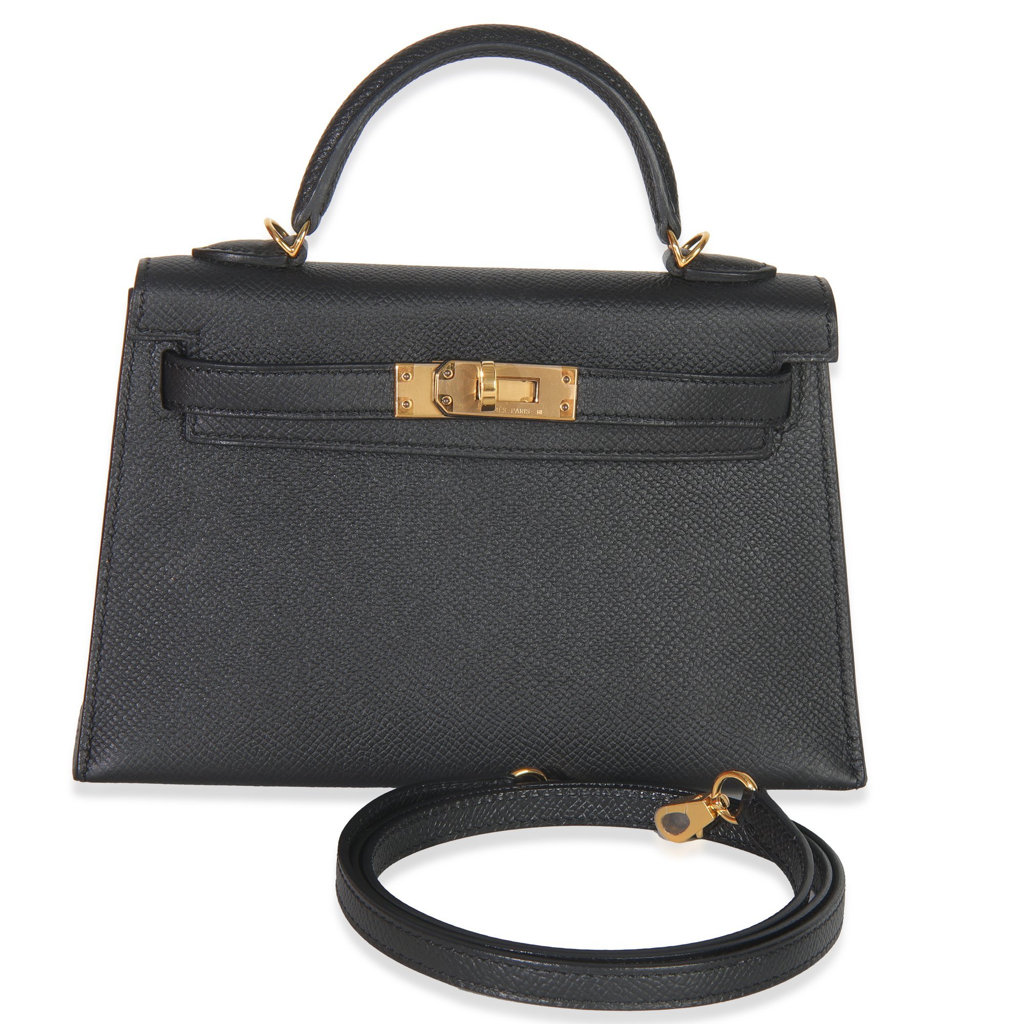 Hermes Kelly 20 Handbag Black Epsom Leather 1977