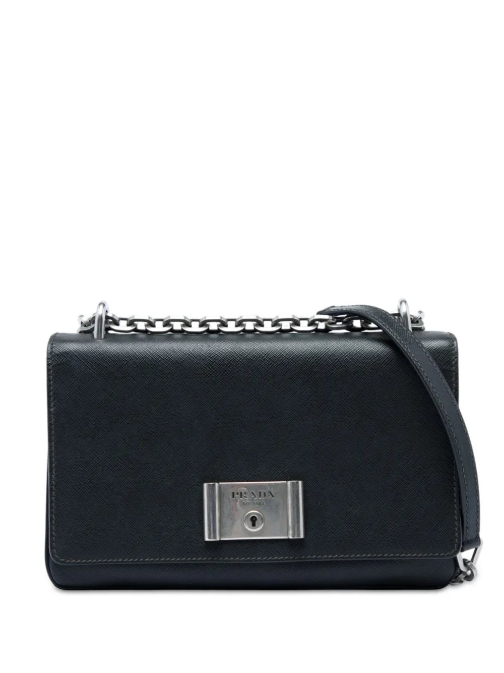 2010-2026 Saffiano Lux Lock Chain Flap crossbody bag