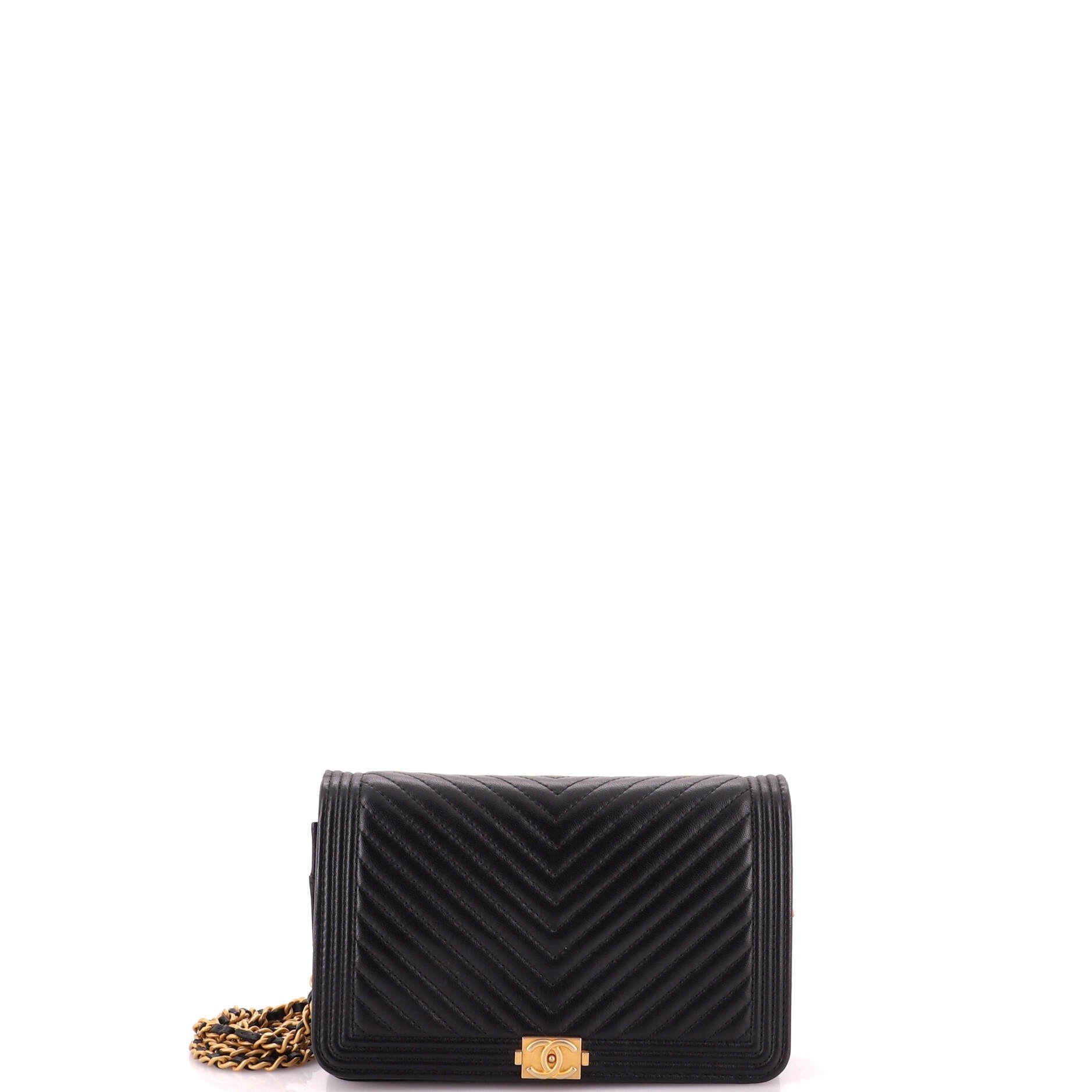 Boy Wallet on Chain Chevron Lambskin
