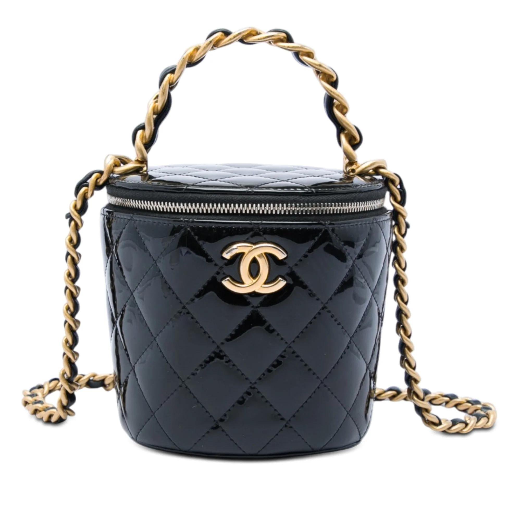 Vanity patent leather handbag