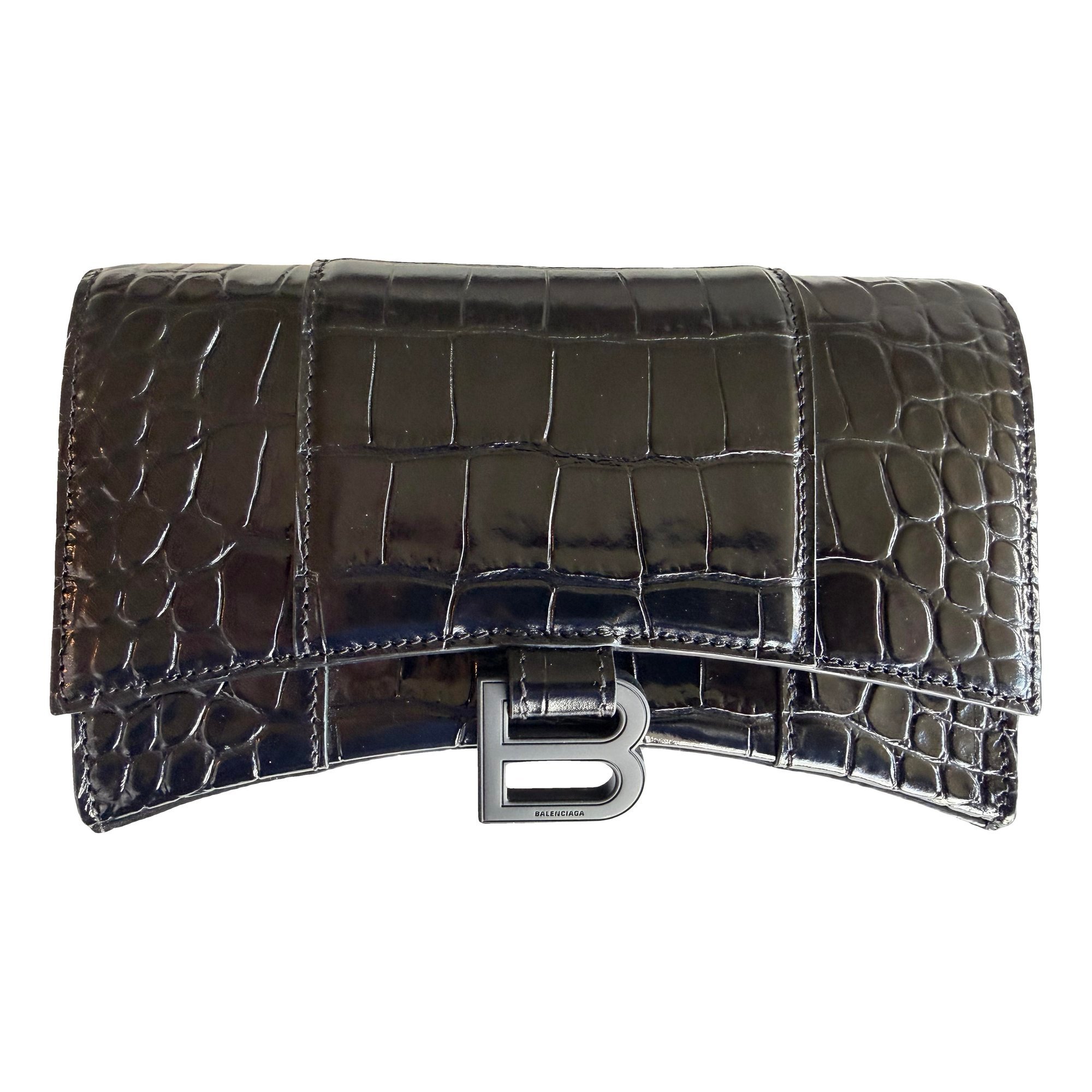 Hourglass leather crossbody bag
