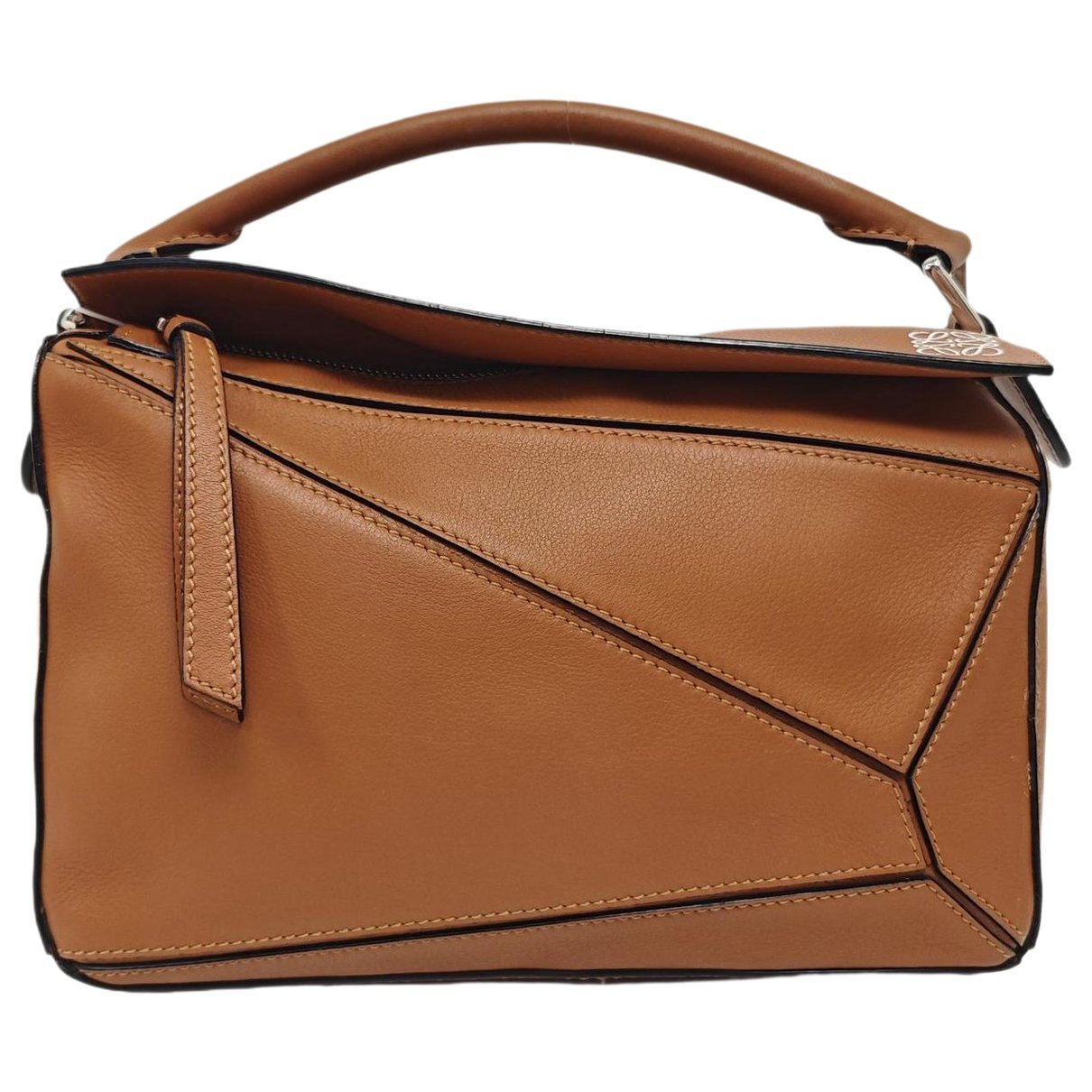 Puzzle leather handbag