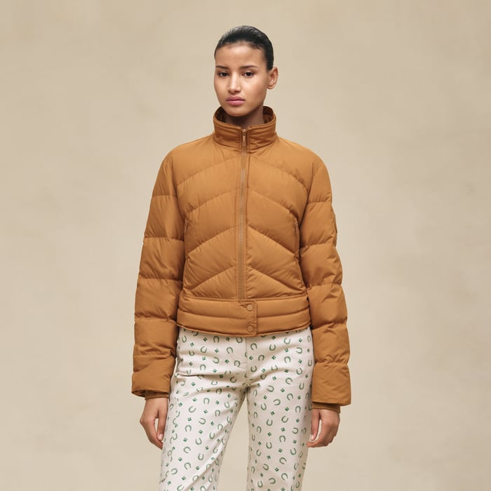 Marron Ocre Short Puffer Coat