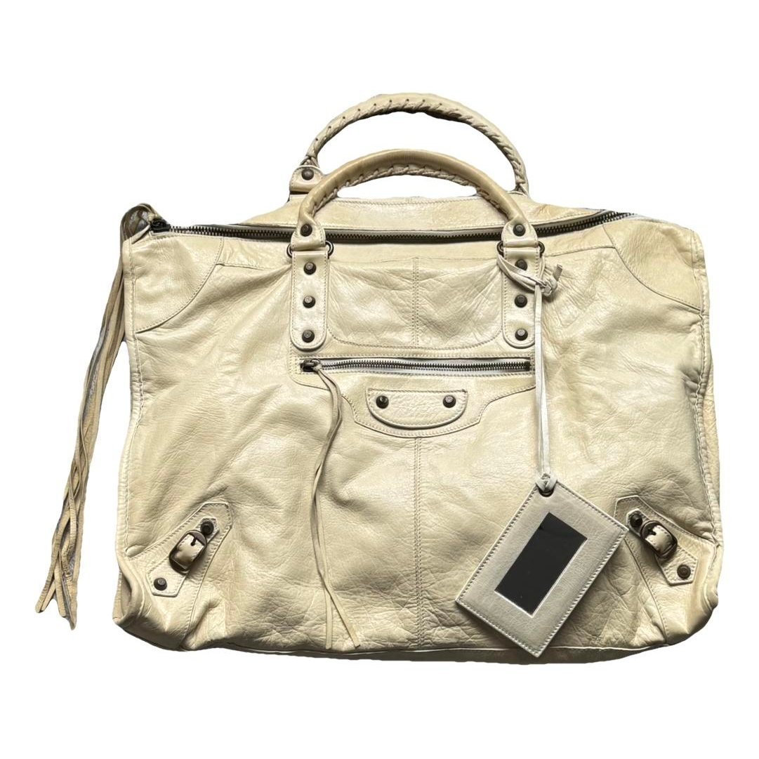 Weekender leather handbag