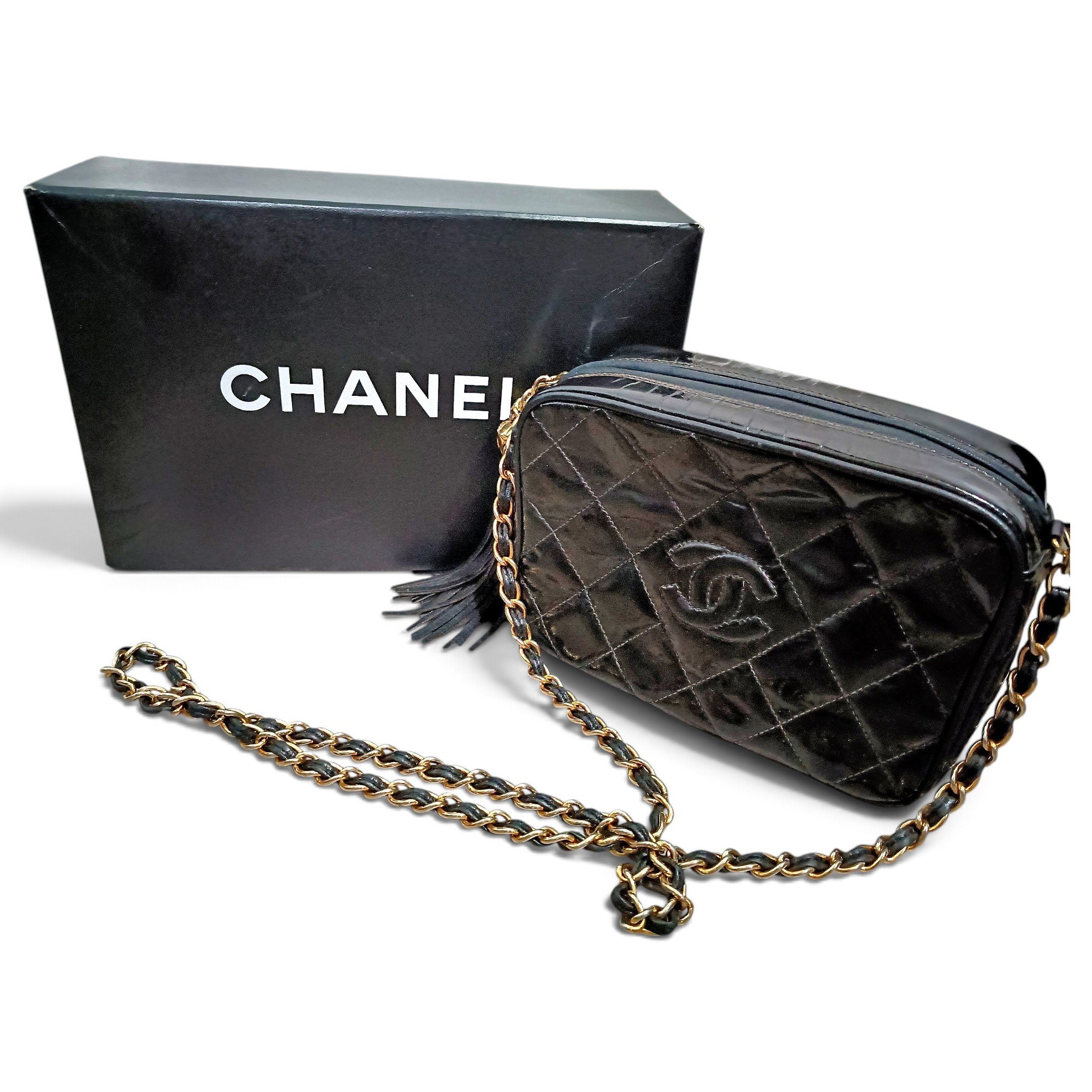 Patent leather handbag