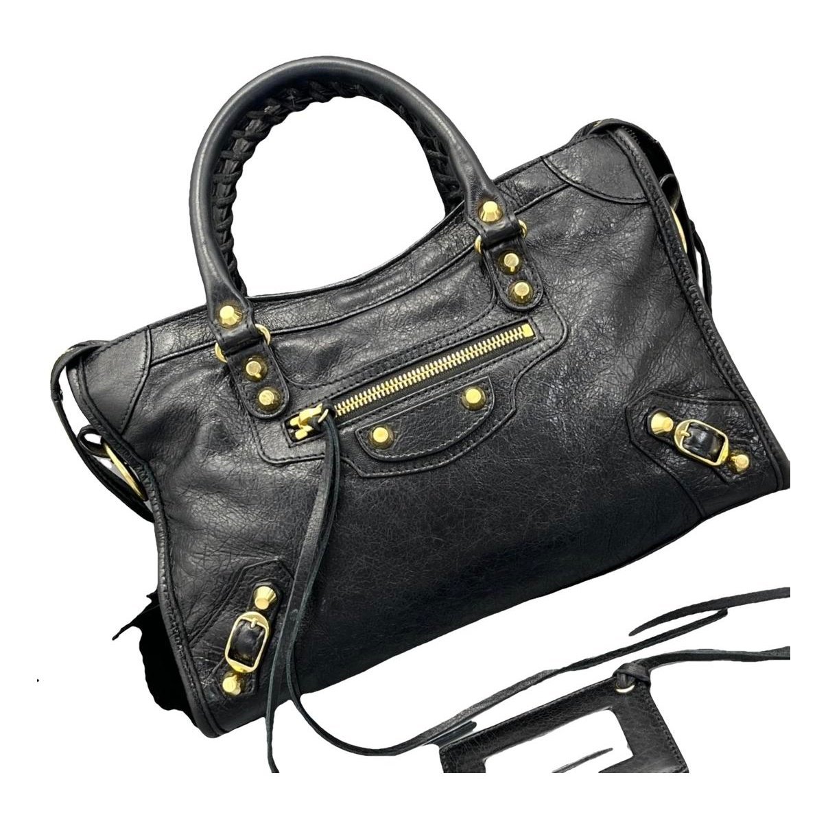 City leather handbag