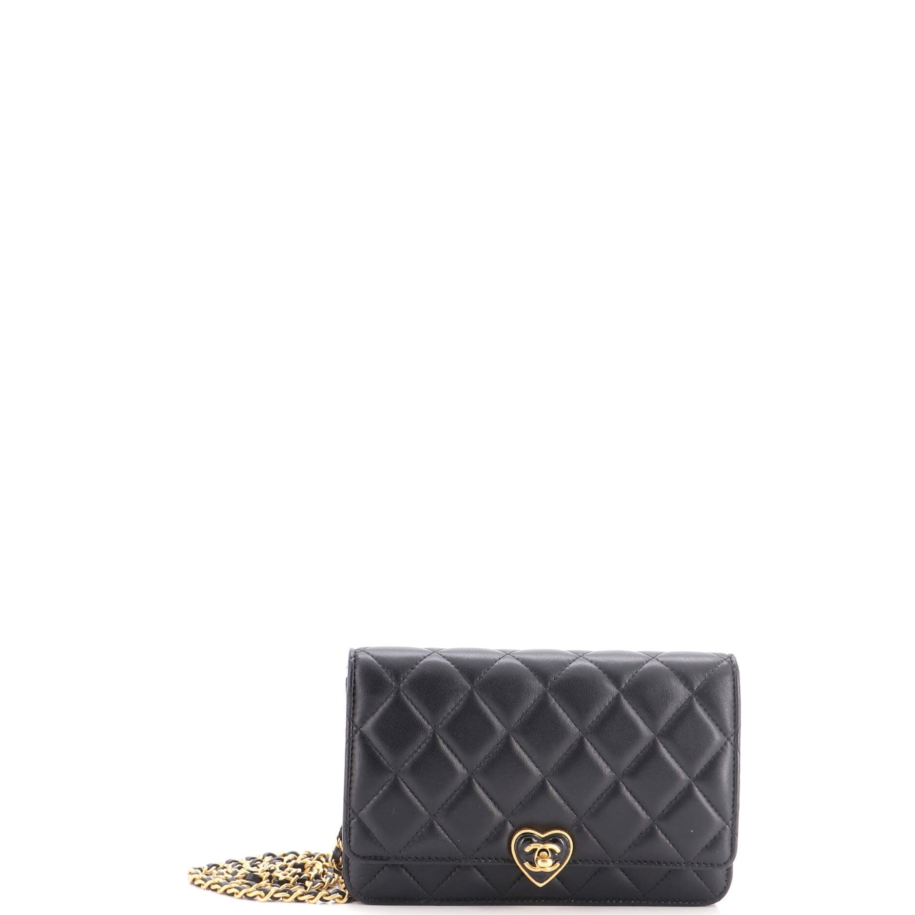 Coco Love CC Heart Wallet on Chain Quilted Lambskin