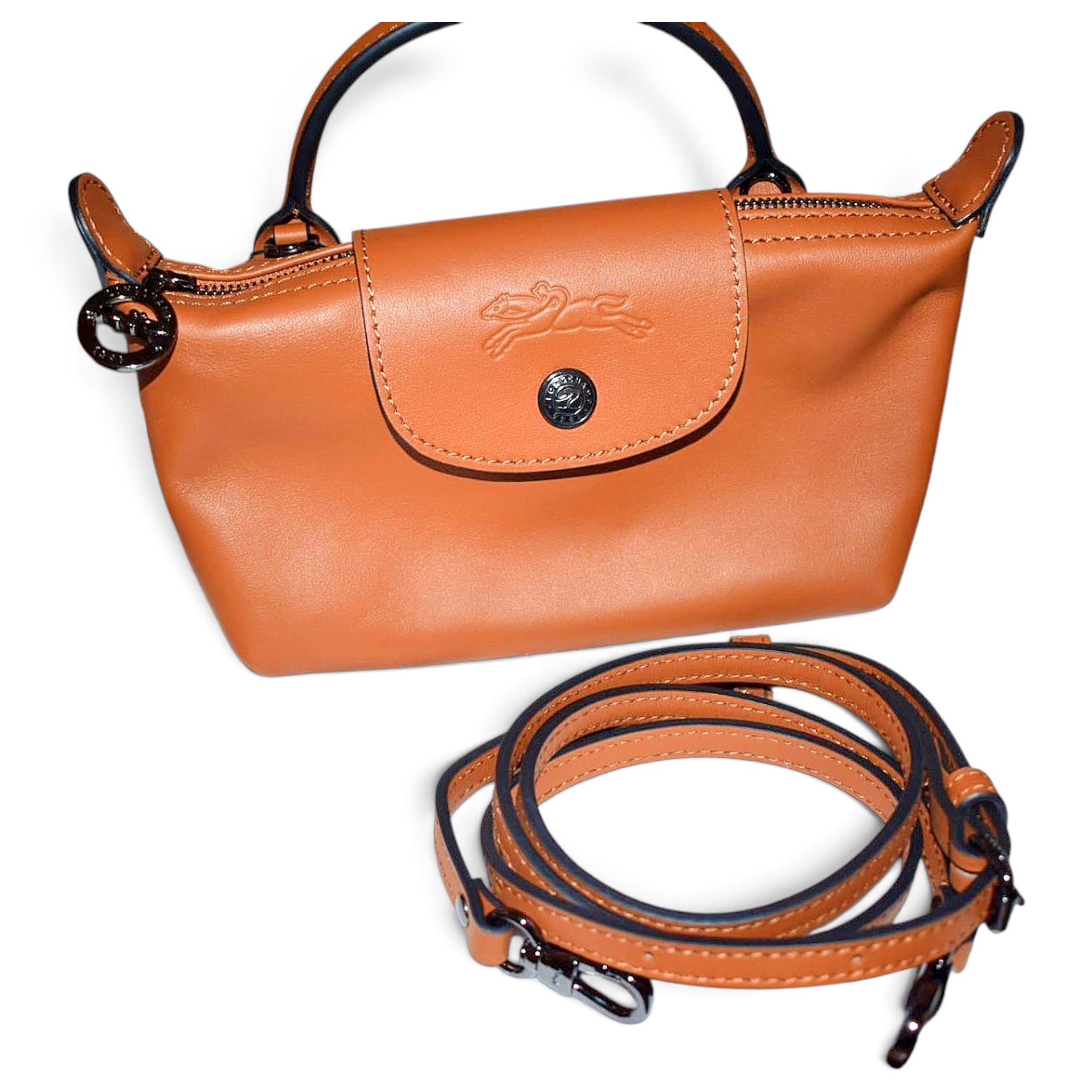 Pliage leather crossbody bag