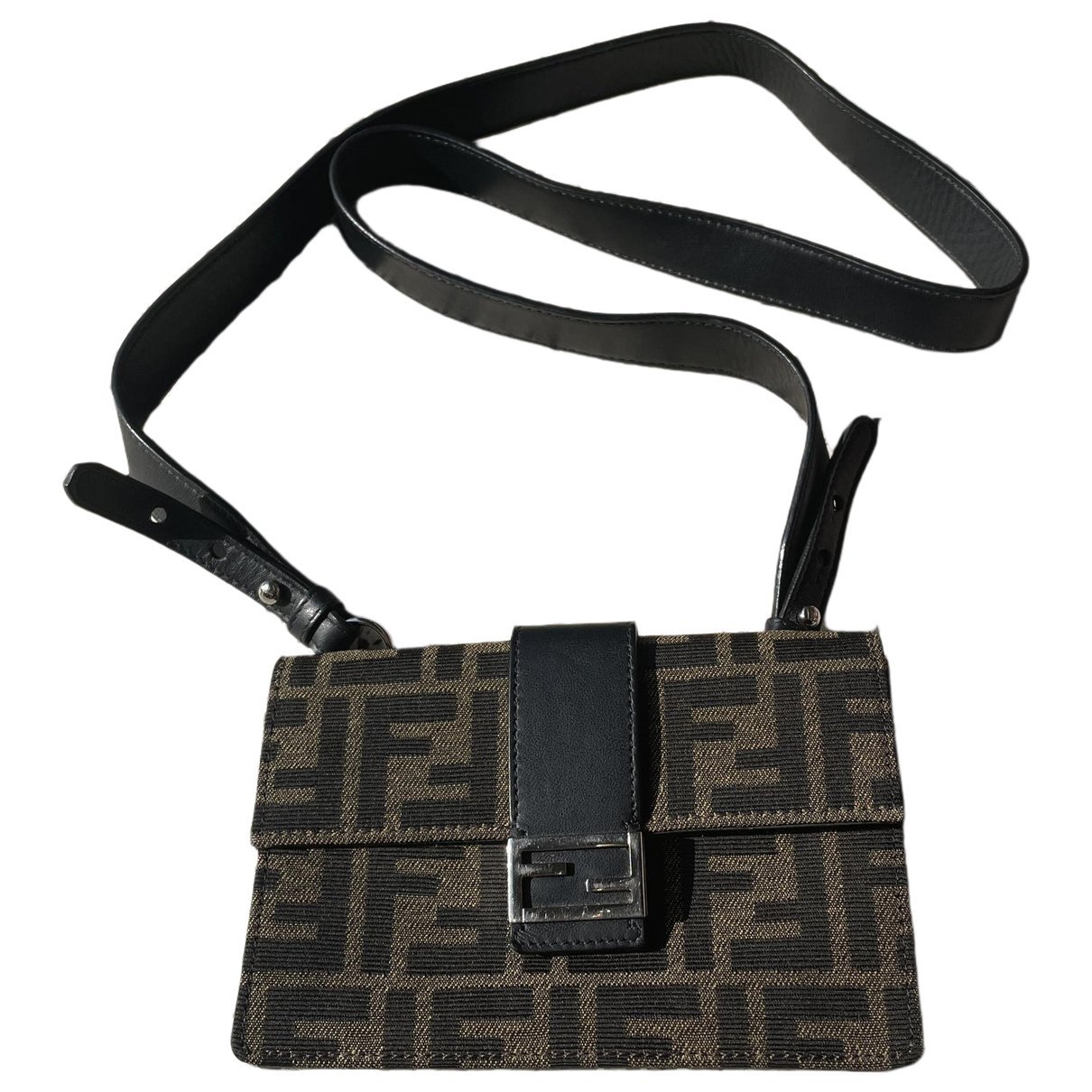 Flat Baguette leather crossbody bag