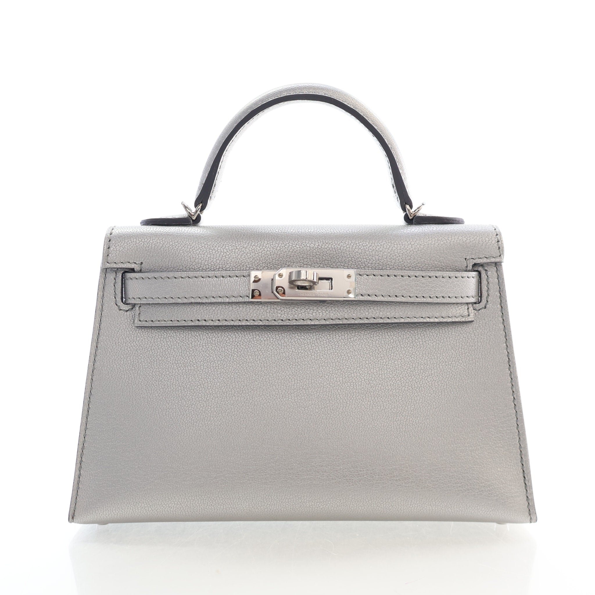 Hermes Olympic Silver Argent Chevre Chamkilight Mini Kelly