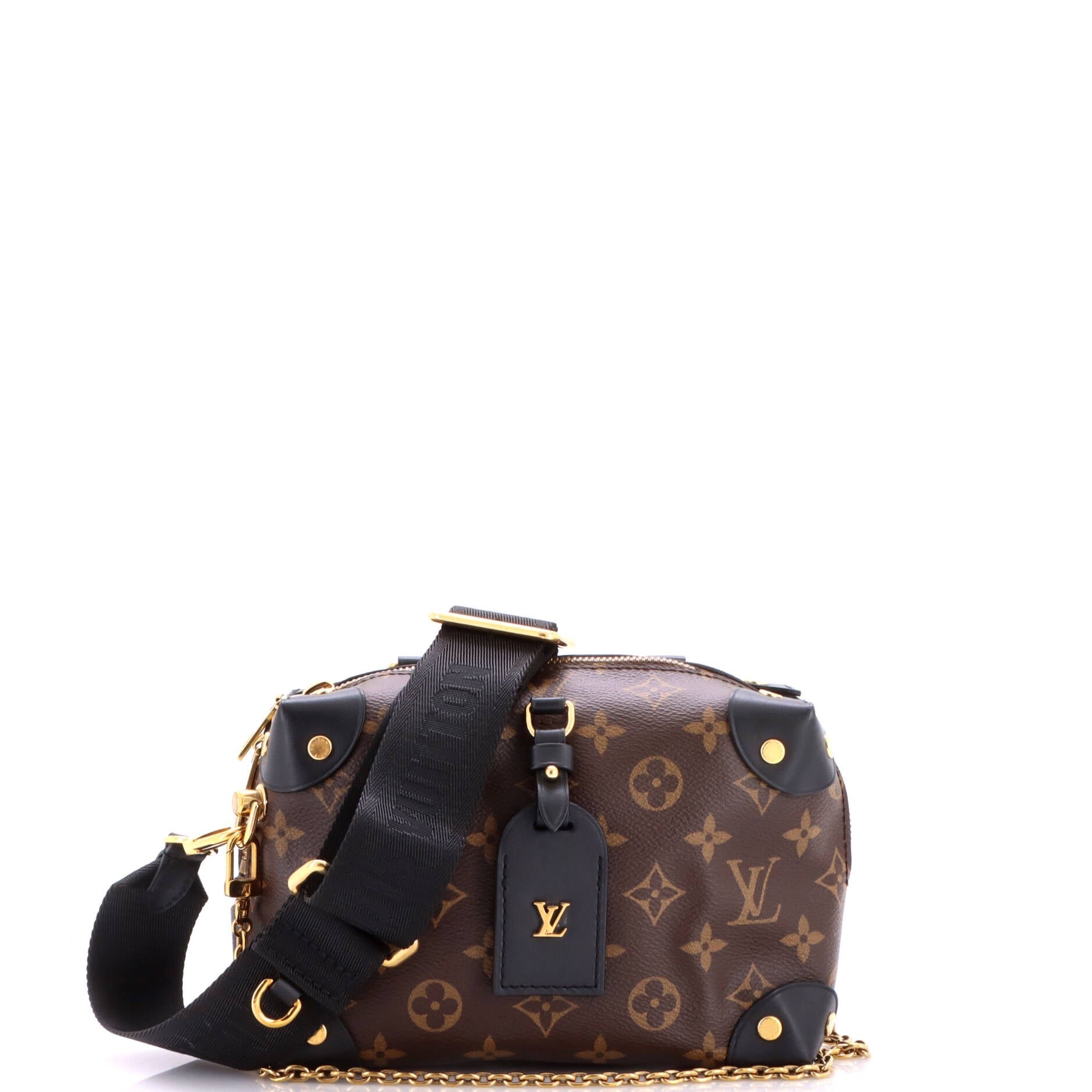 Petite Malle Souple Handbag Monogram Canvas with Leather