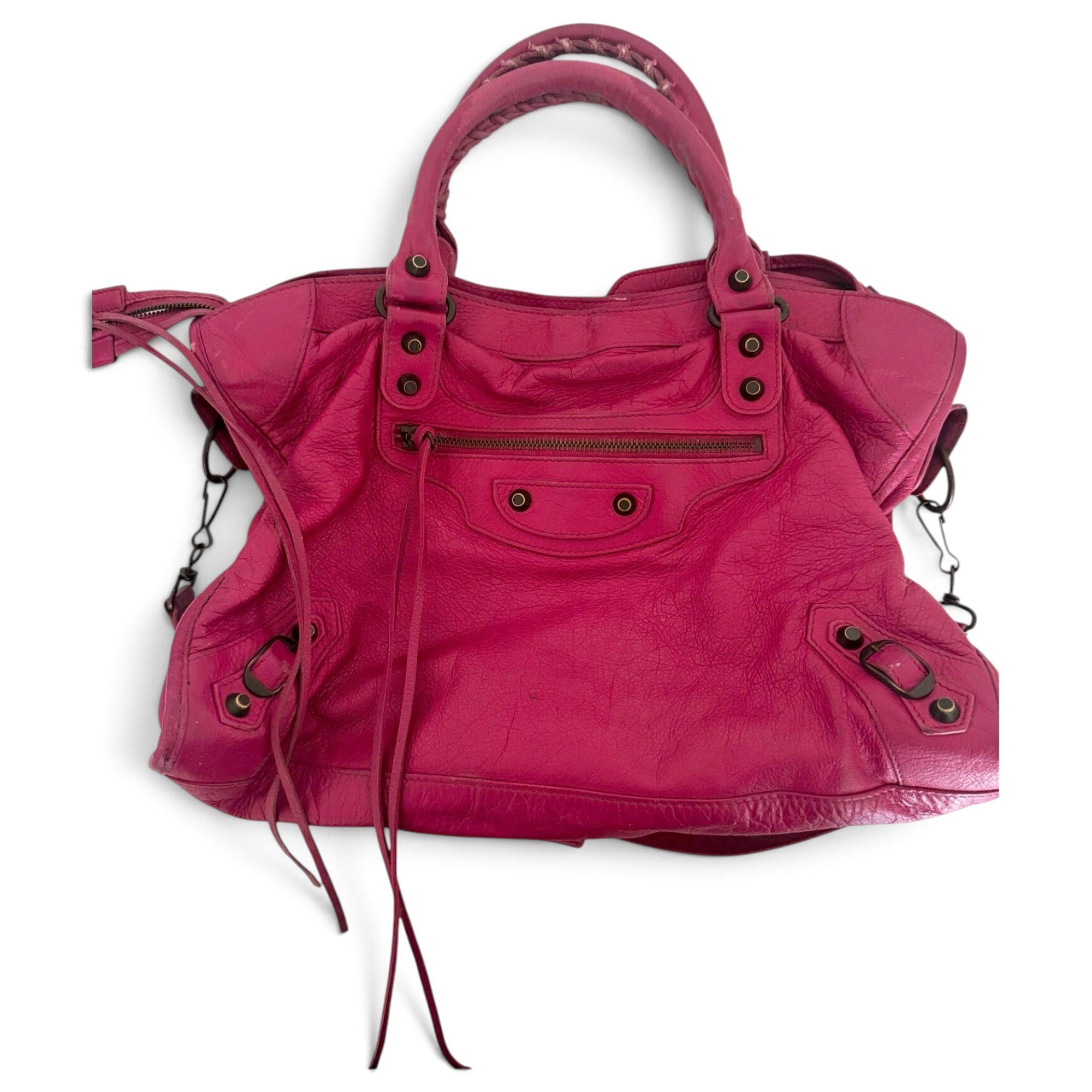 City leather handbag