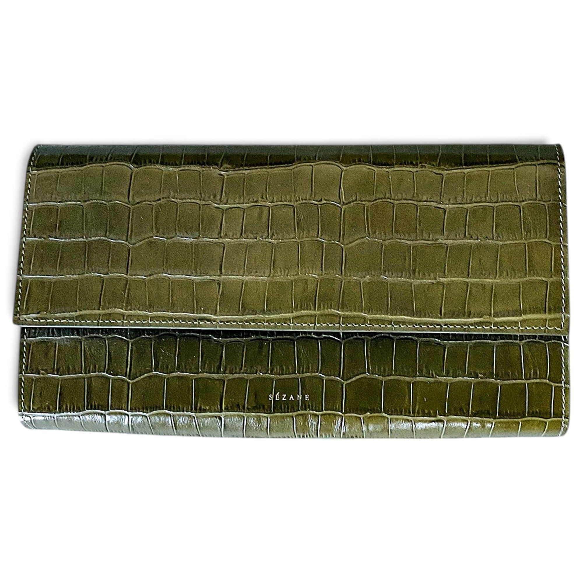 Leather clutch bag