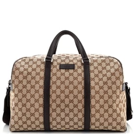 Gucci Convertible Boston Carry On Duffle Bag (Outlet) GG Canvas Medium