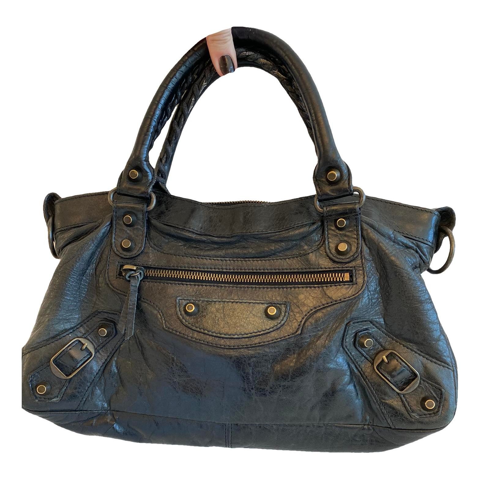 City leather handbag