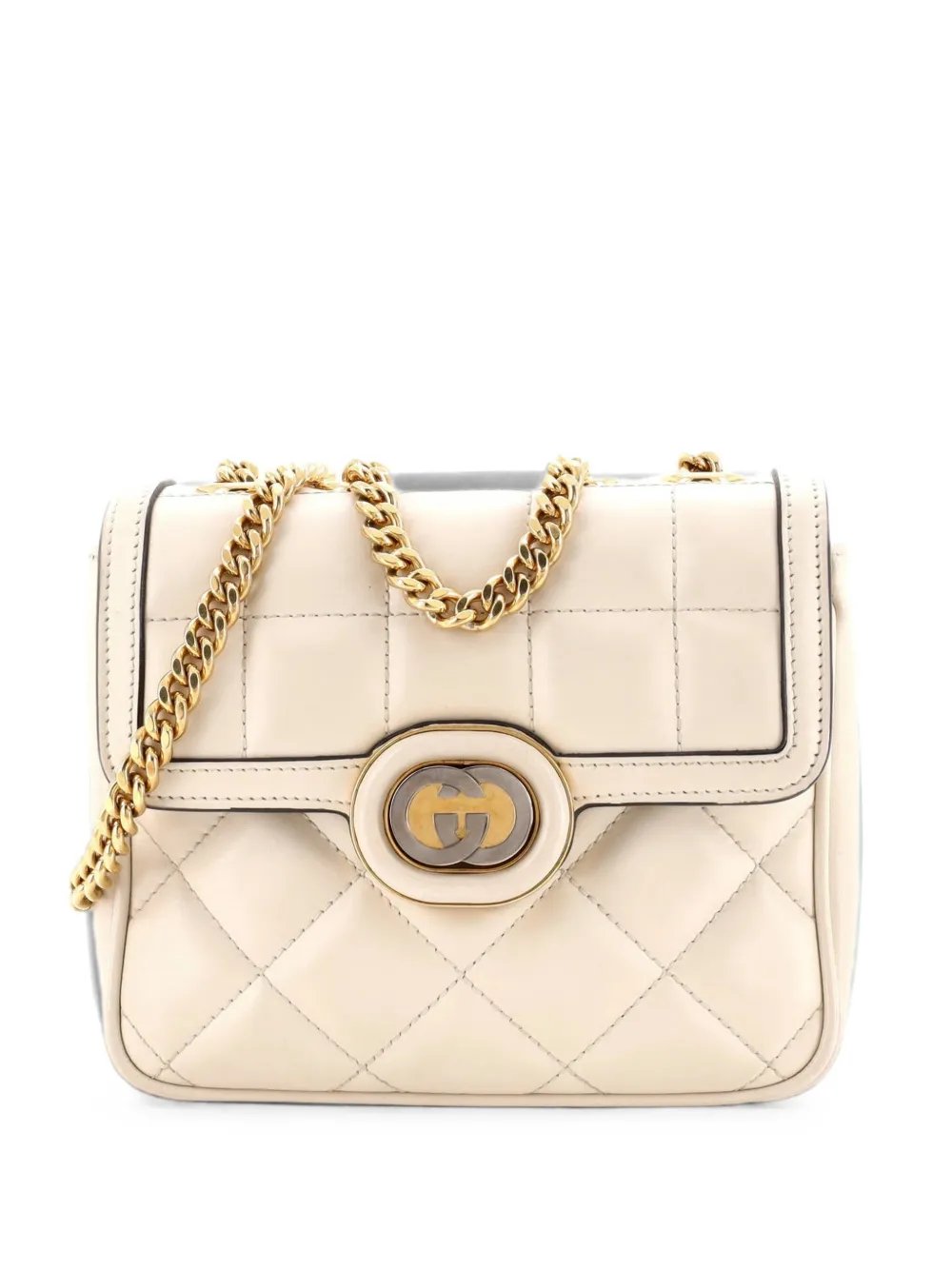 Deco Chain Flap Bag Mixed Matelasse Leather Mini shoulder bag