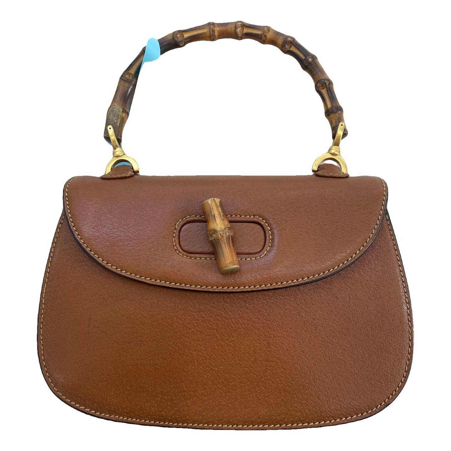 Convertible Bamboo Top Handle leather handbag