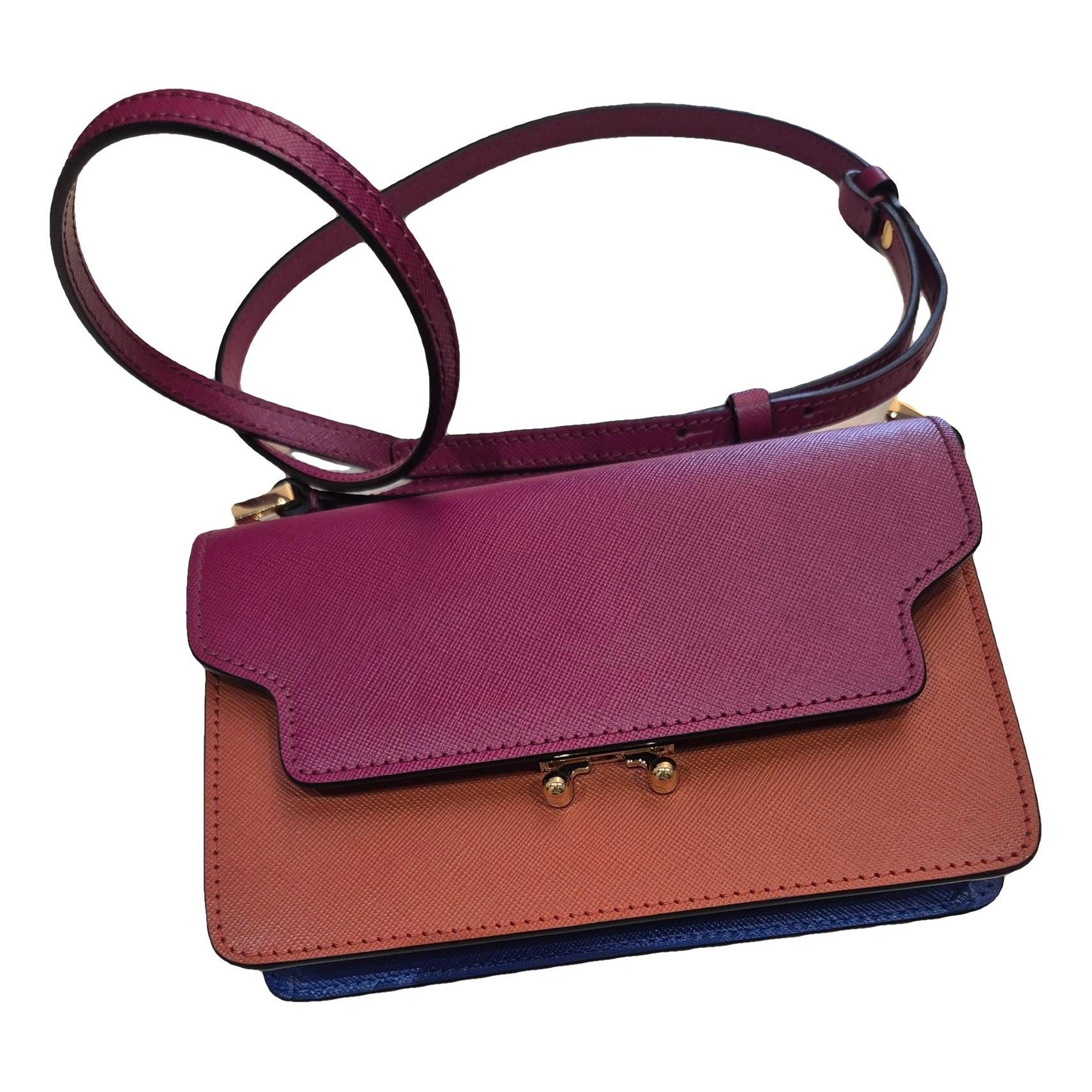 Trunk leather crossbody bag