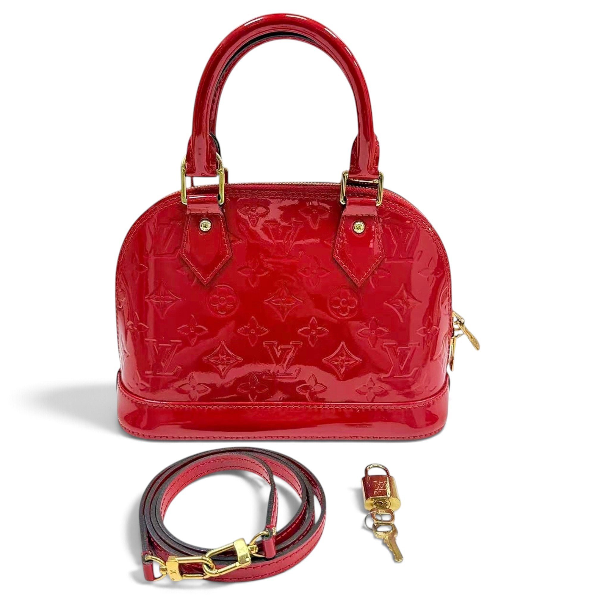 Louis Vuitton Alma BB patent leather handbag