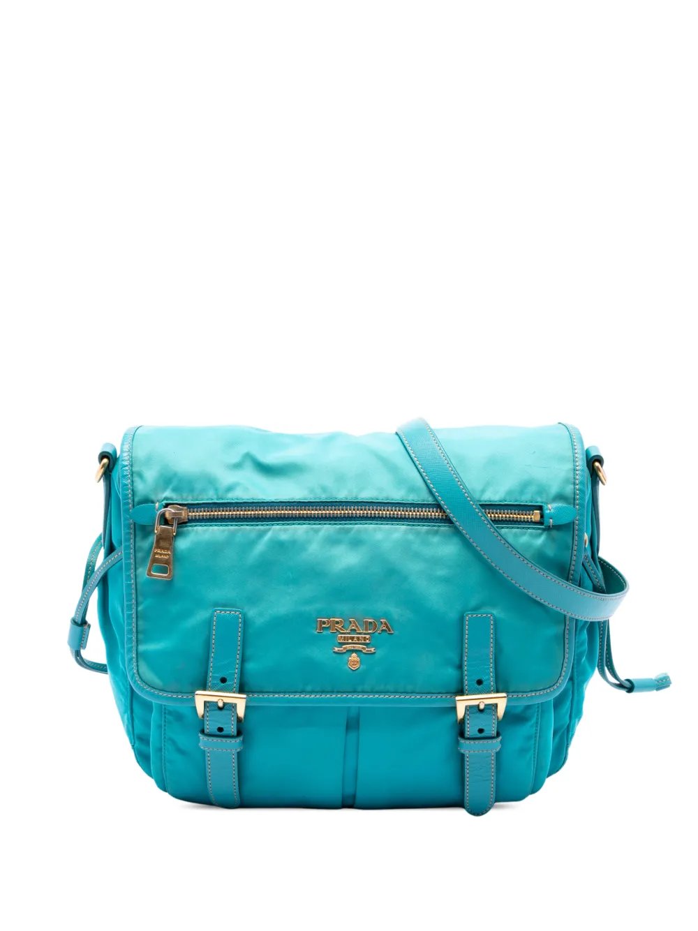 2000-2013 Saffiano Trimmed Tessuto Zip Double Buckle Messenger Bag crossbody bag