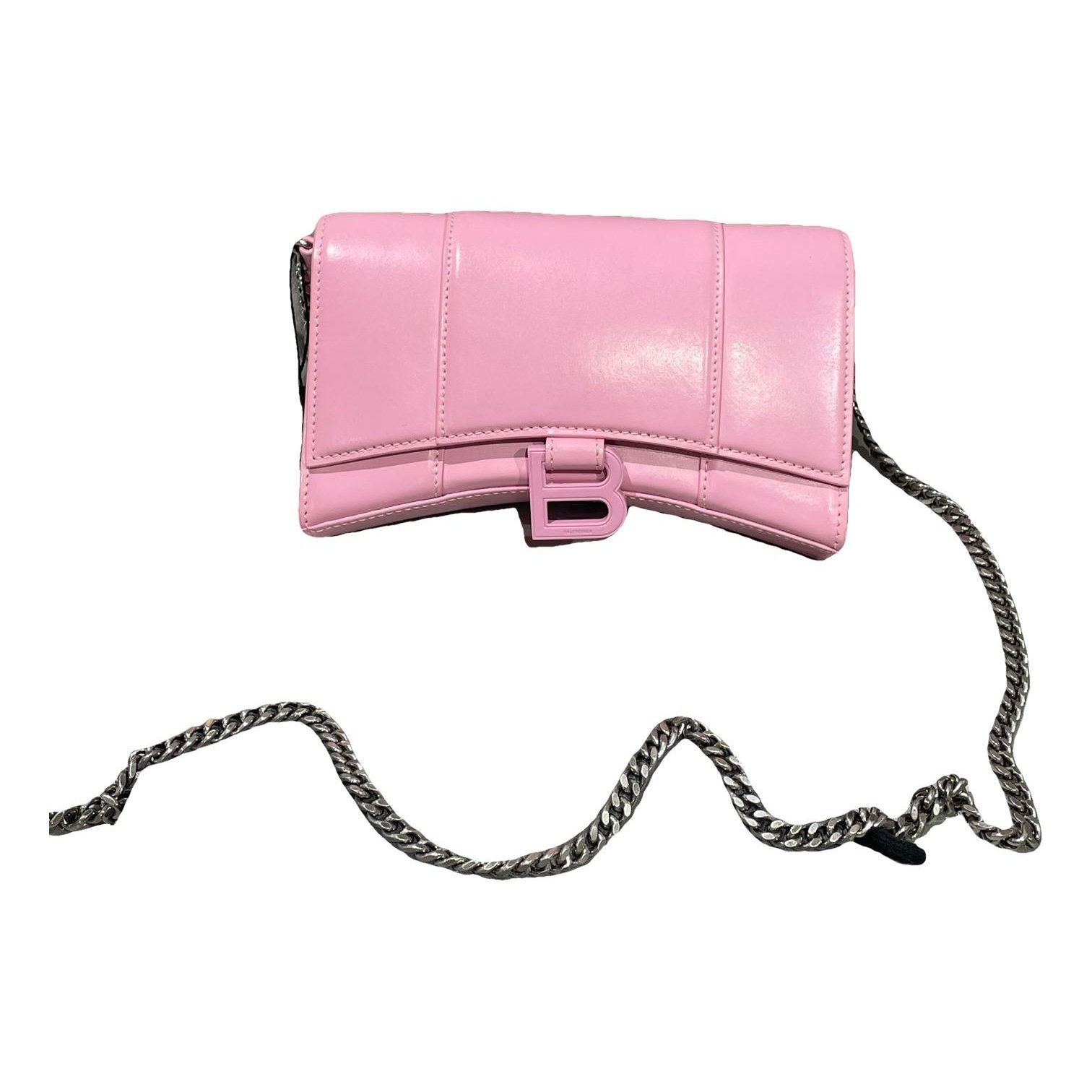 Hourglass leather handbag