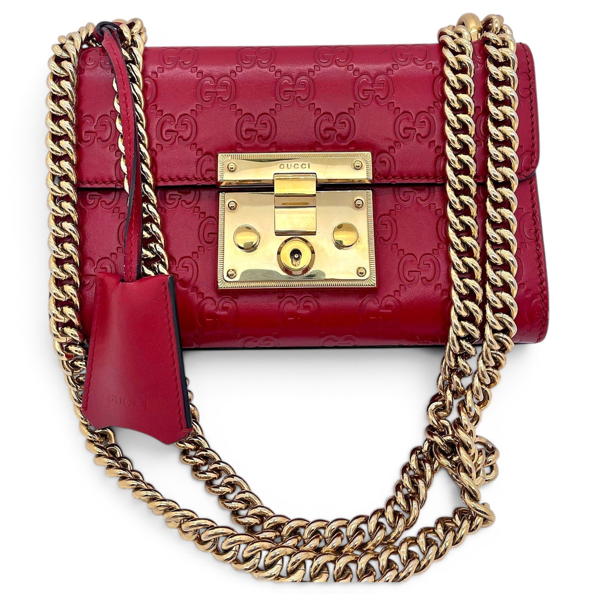 Padlock leather handbag