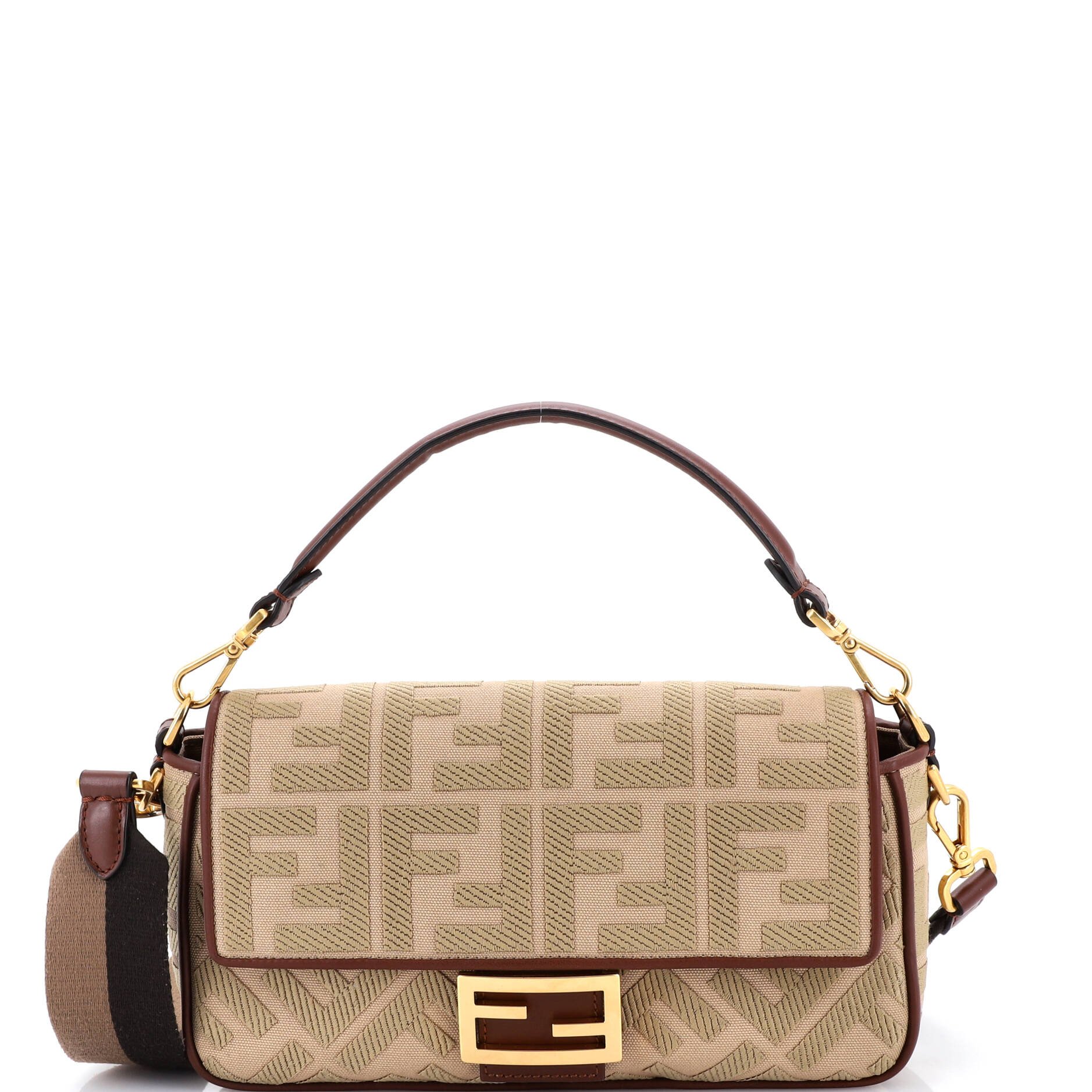 Fendi Baguette NM Bag Zucca Embroidered Canvas Medium