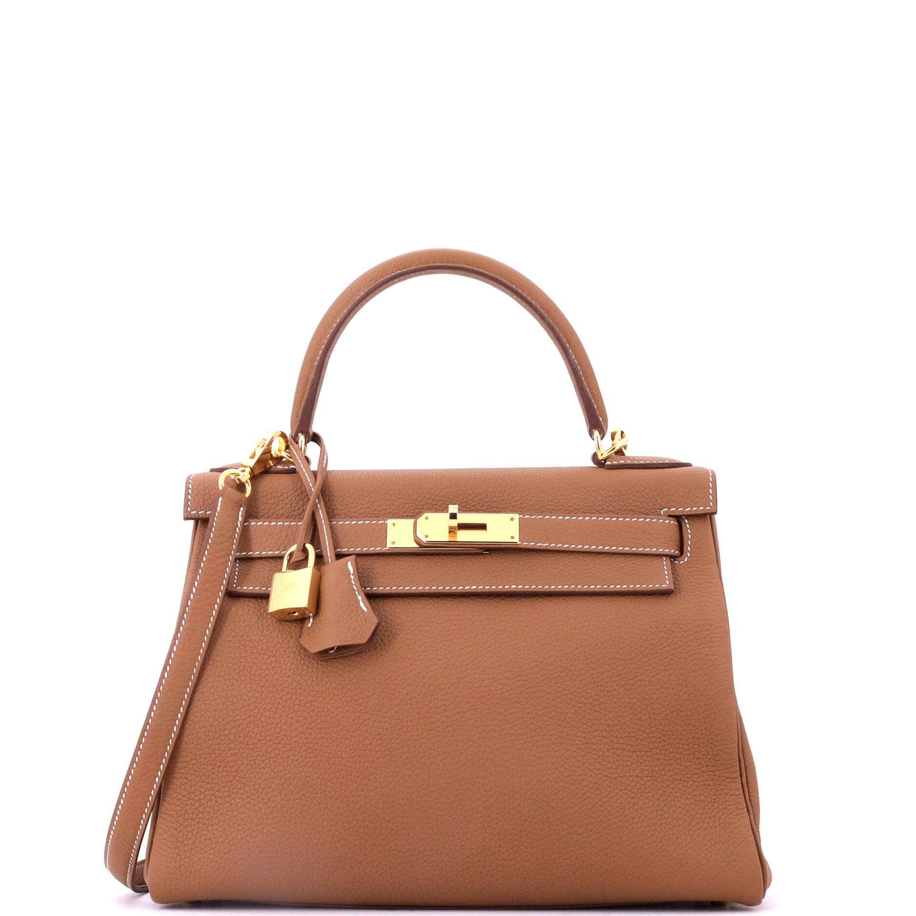 Kelly Handbag Gold Togo with Gold Hardware 28