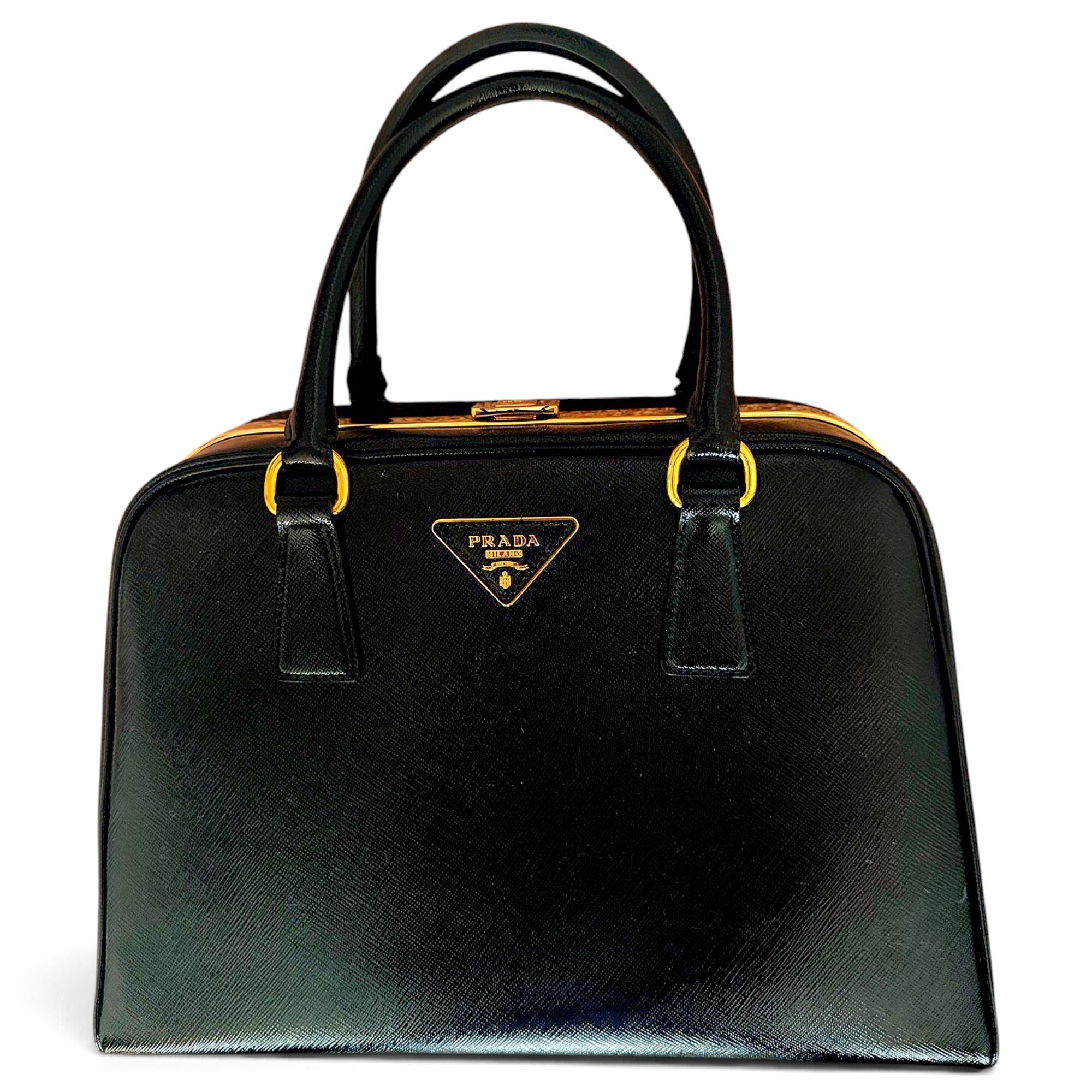 Pyramid leather handbag