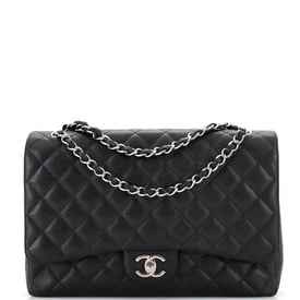 Chanel Classic Double Flap Bag Quilted Caviar Maxi