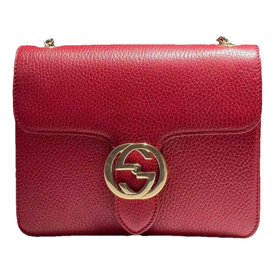 Interlocking leather handbag