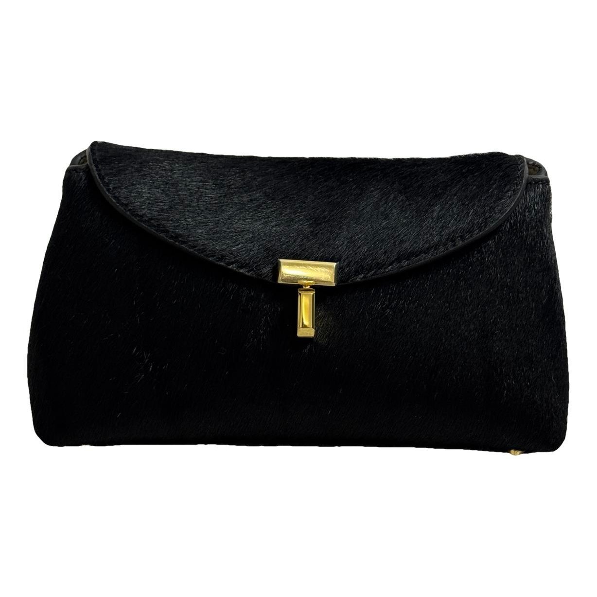 T-Lock pony-style calfskin clutch bag