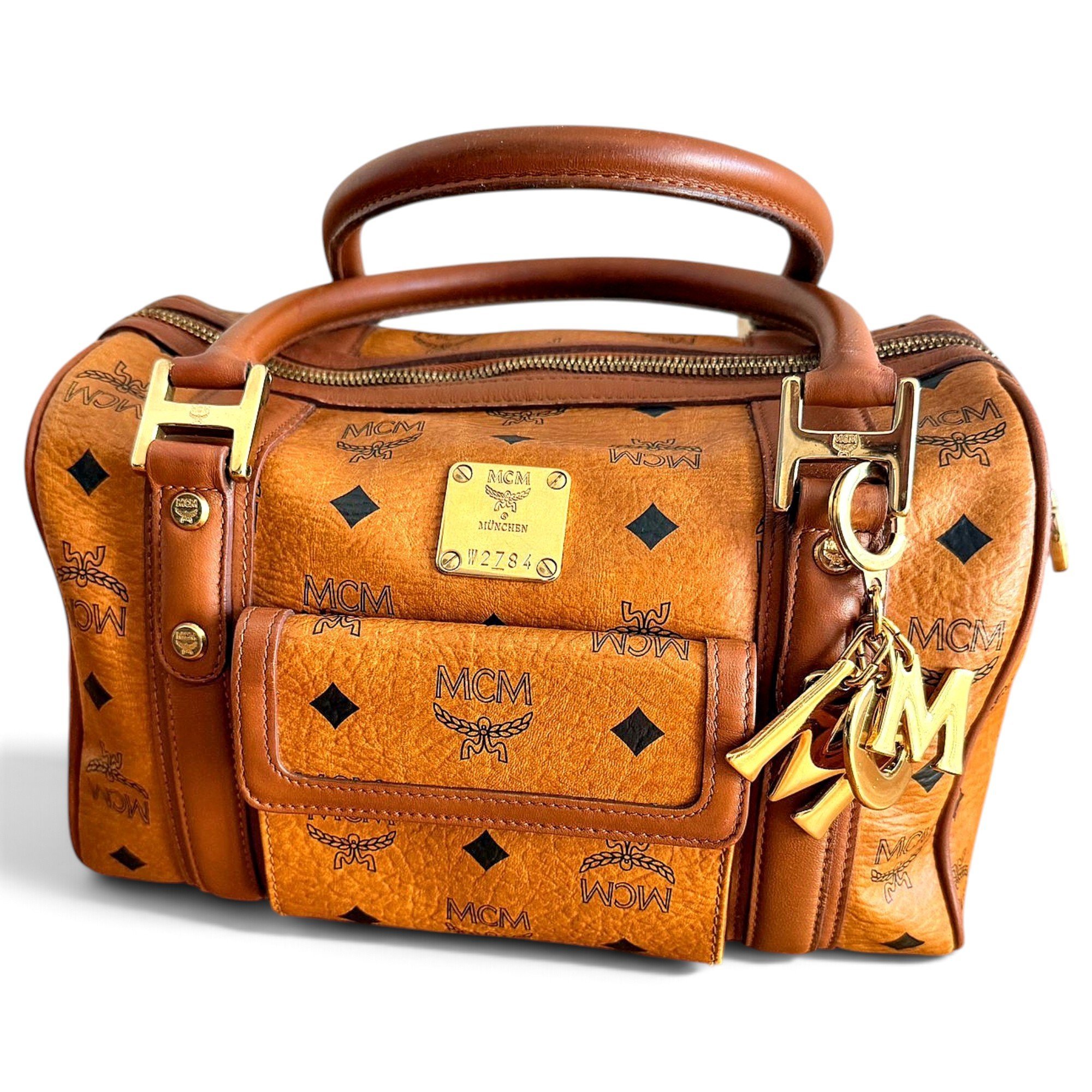 Boston leather bowling bag
