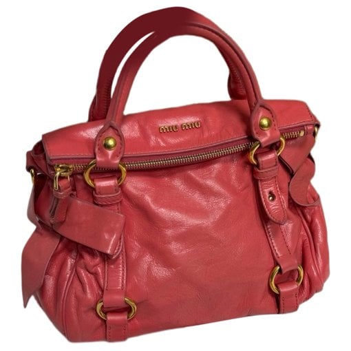 Bow bag leather handbag
