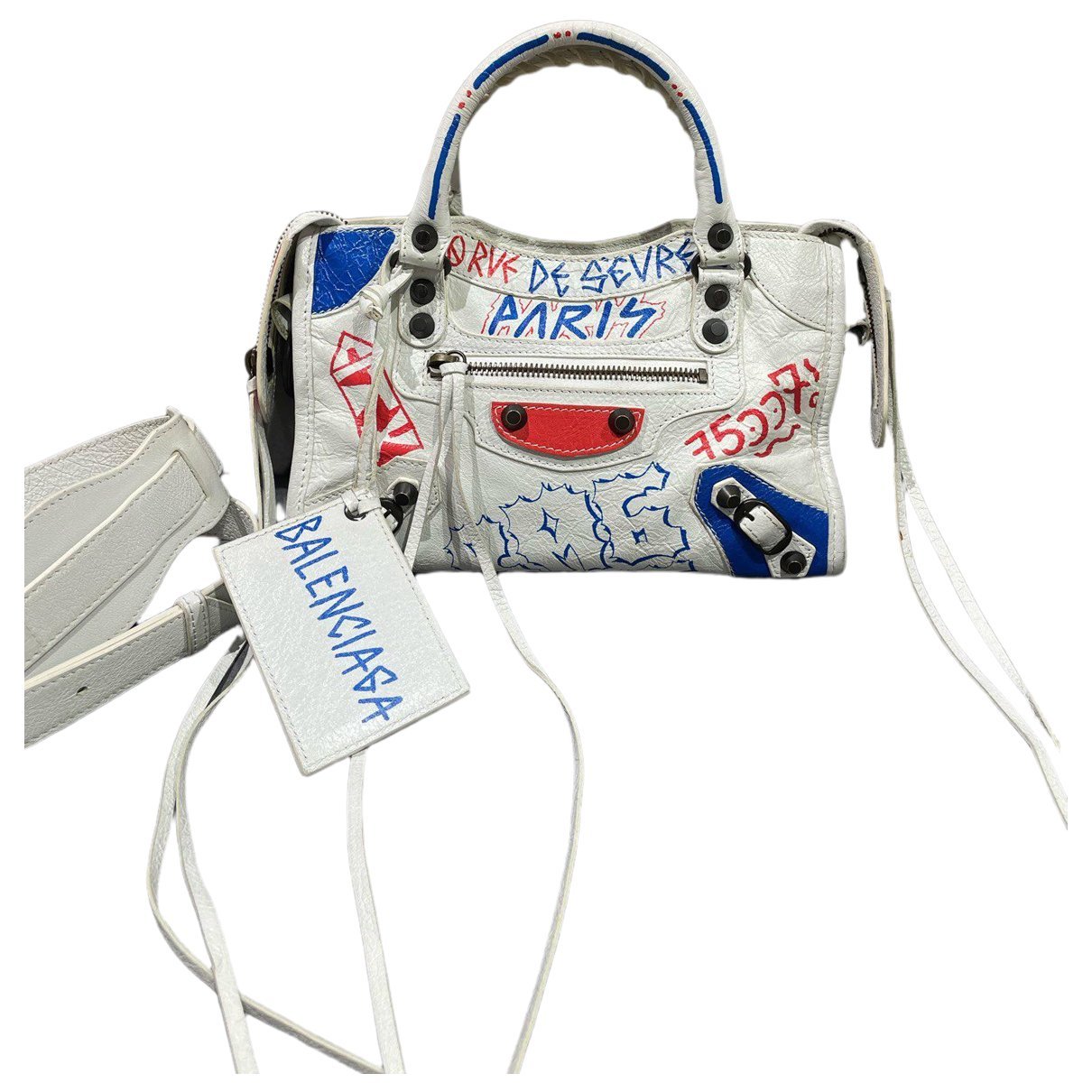 City leather handbag